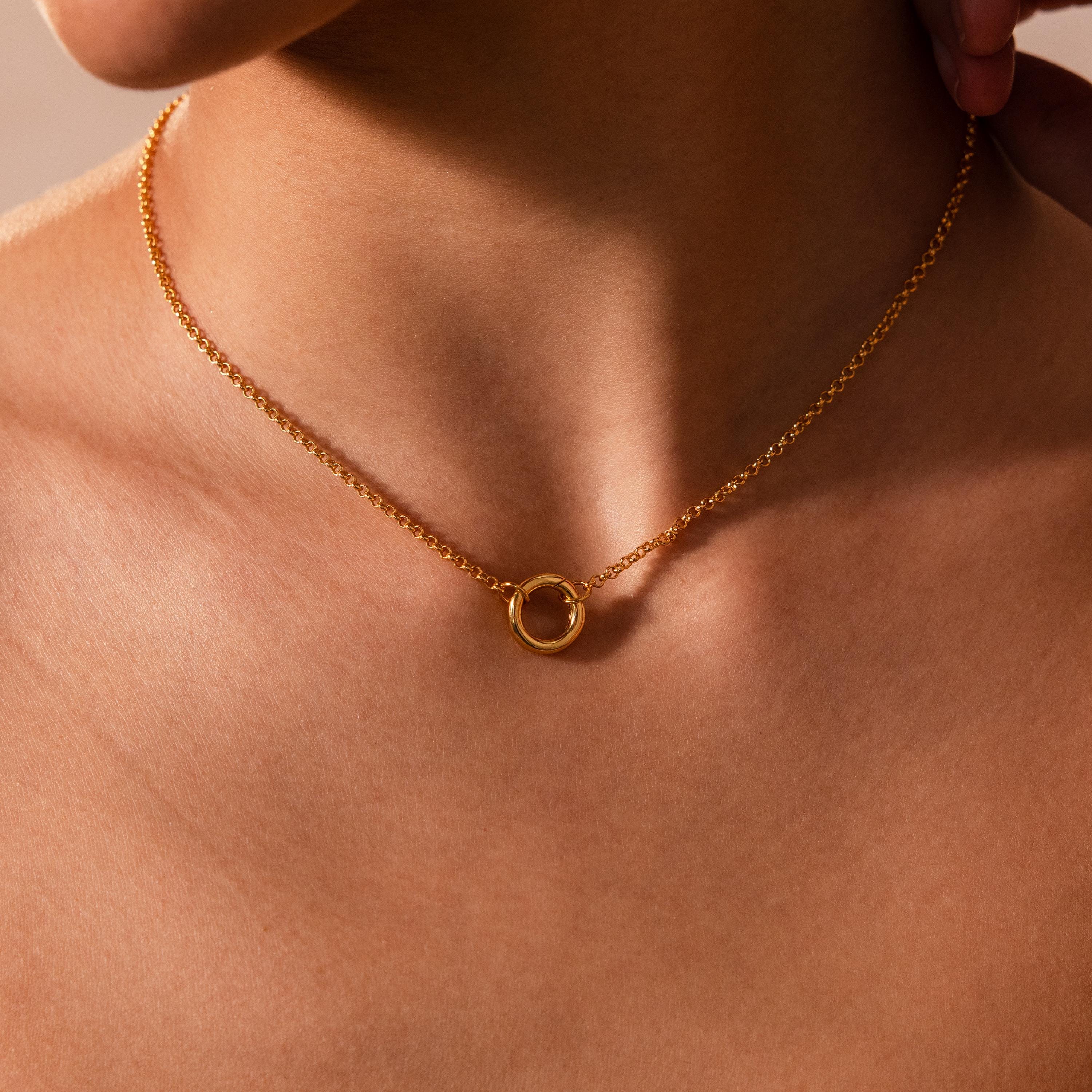 Cable Circle Charm Necklace - Image 3