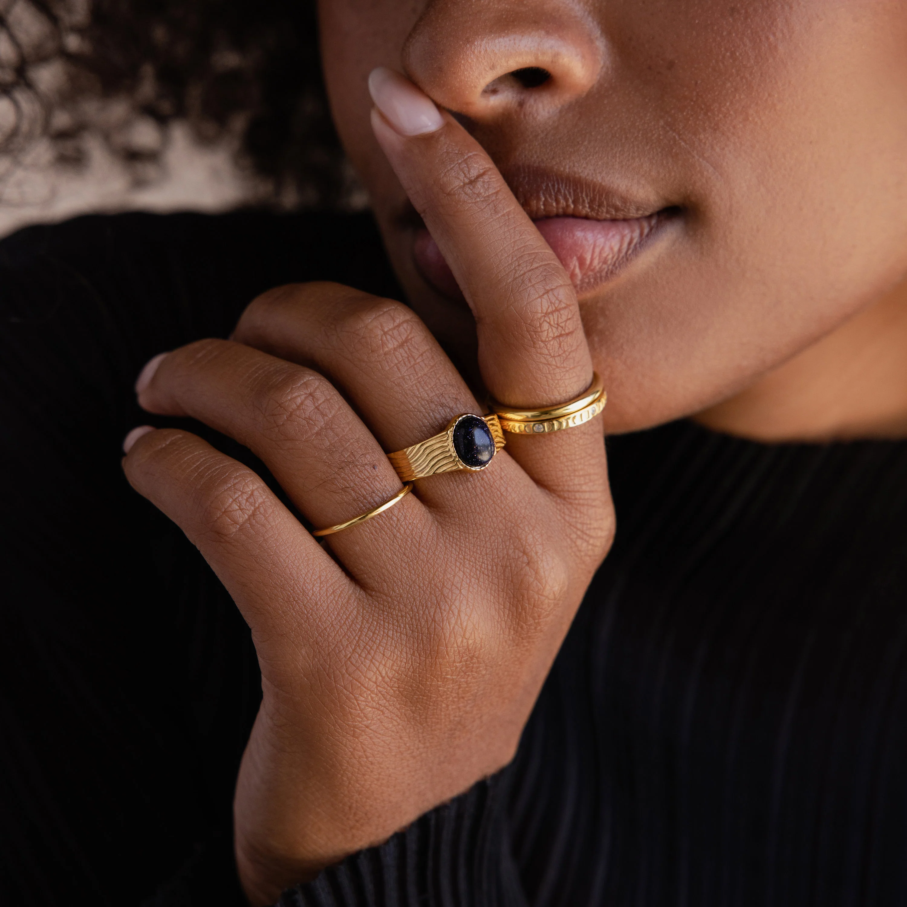 Celestial Black Signet Ring - Image 3