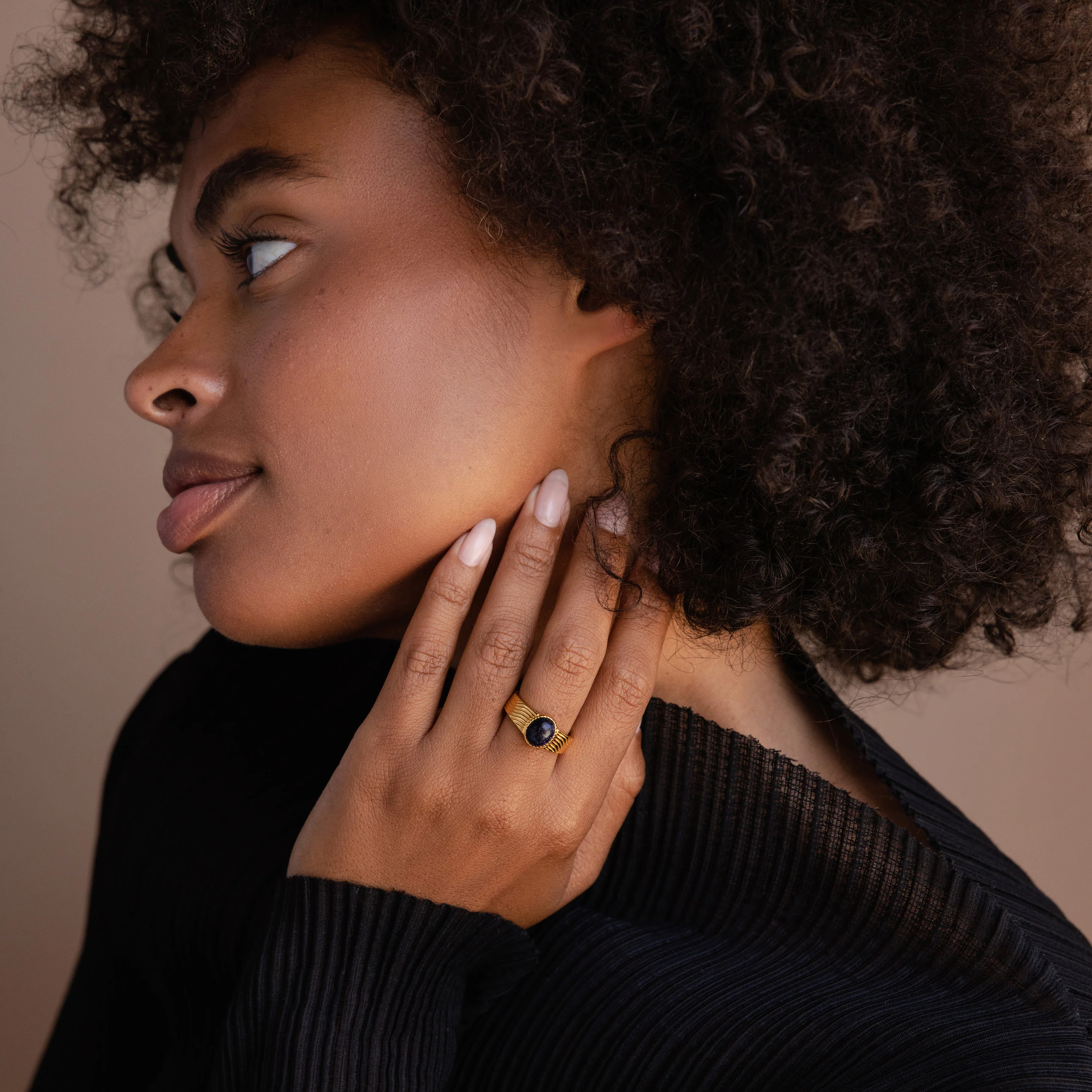 Celestial Black Signet Ring - Image 5