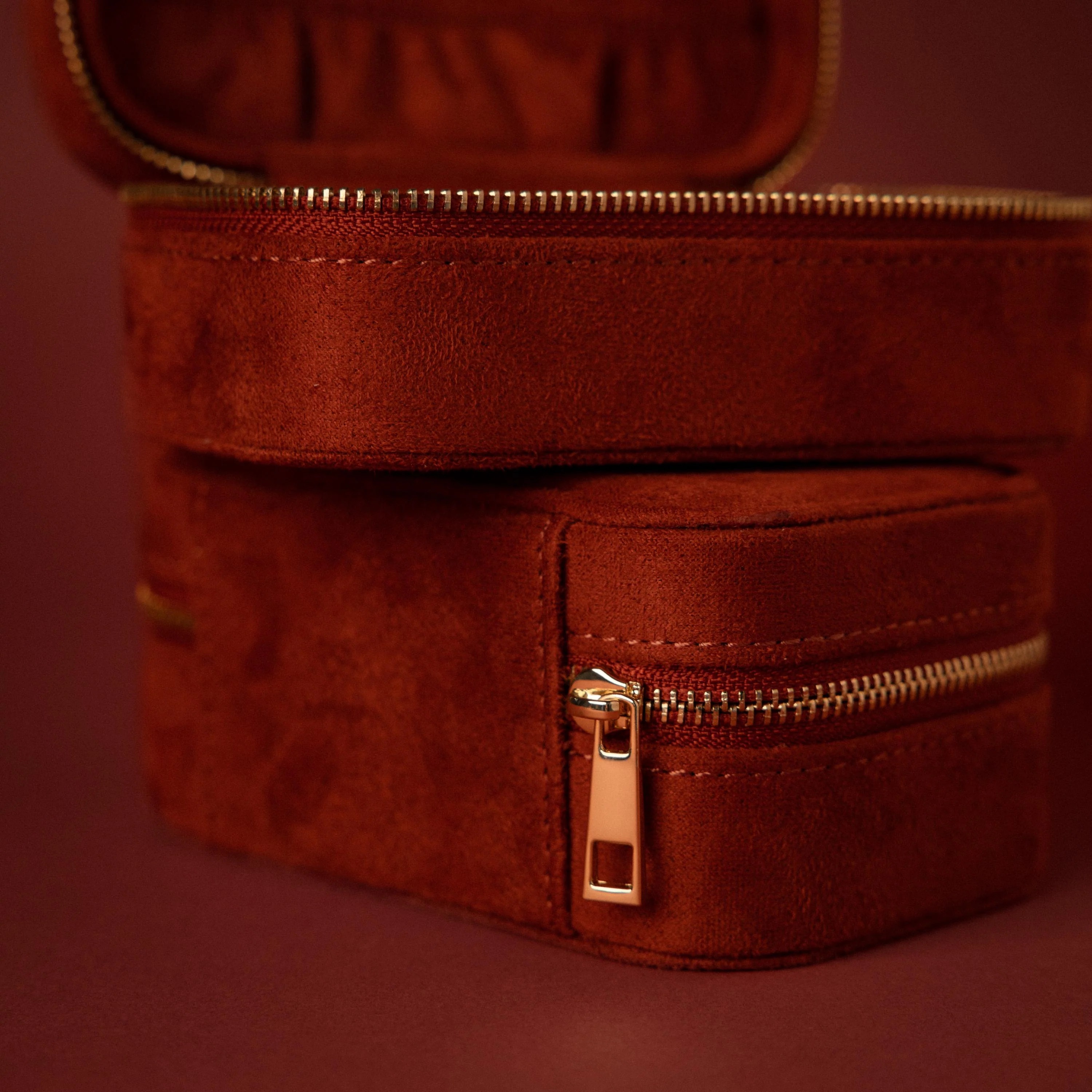 Cherry Red Velvet Jewelry Case - Image 4