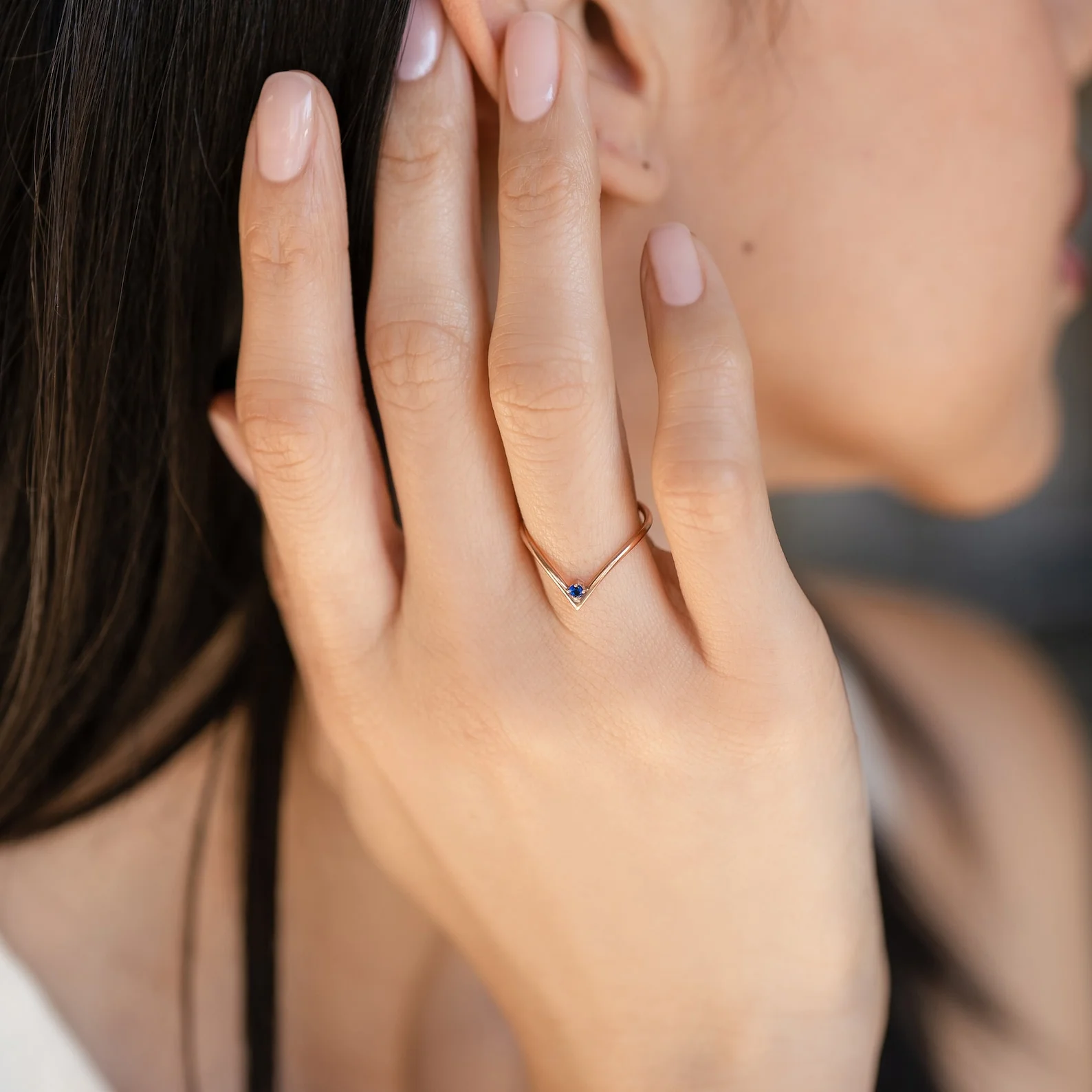 Chevron Birthstone Ring - Image 6
