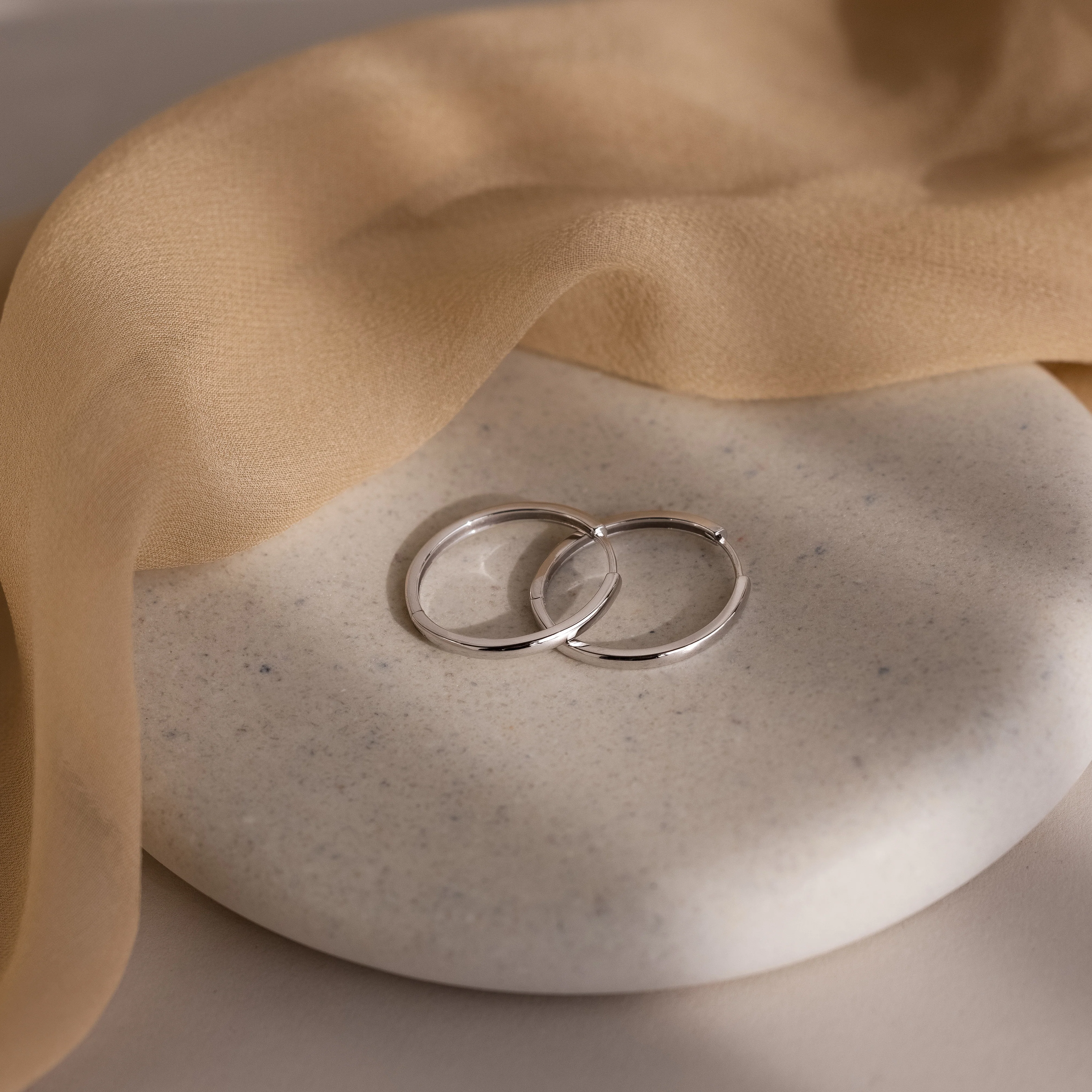 Classic Hoops in Silver - Image 3