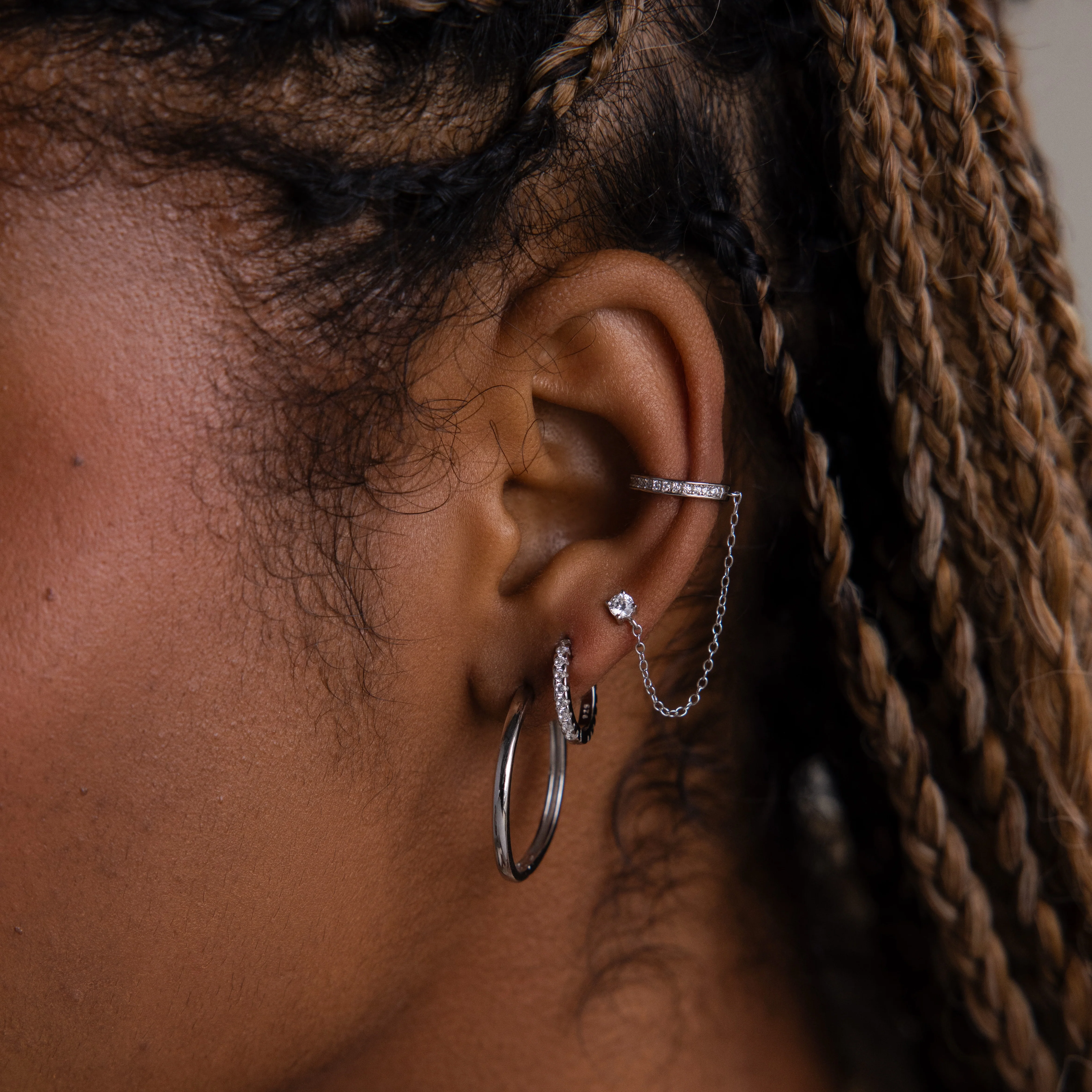 Classic Hoops in Silver - Image 4