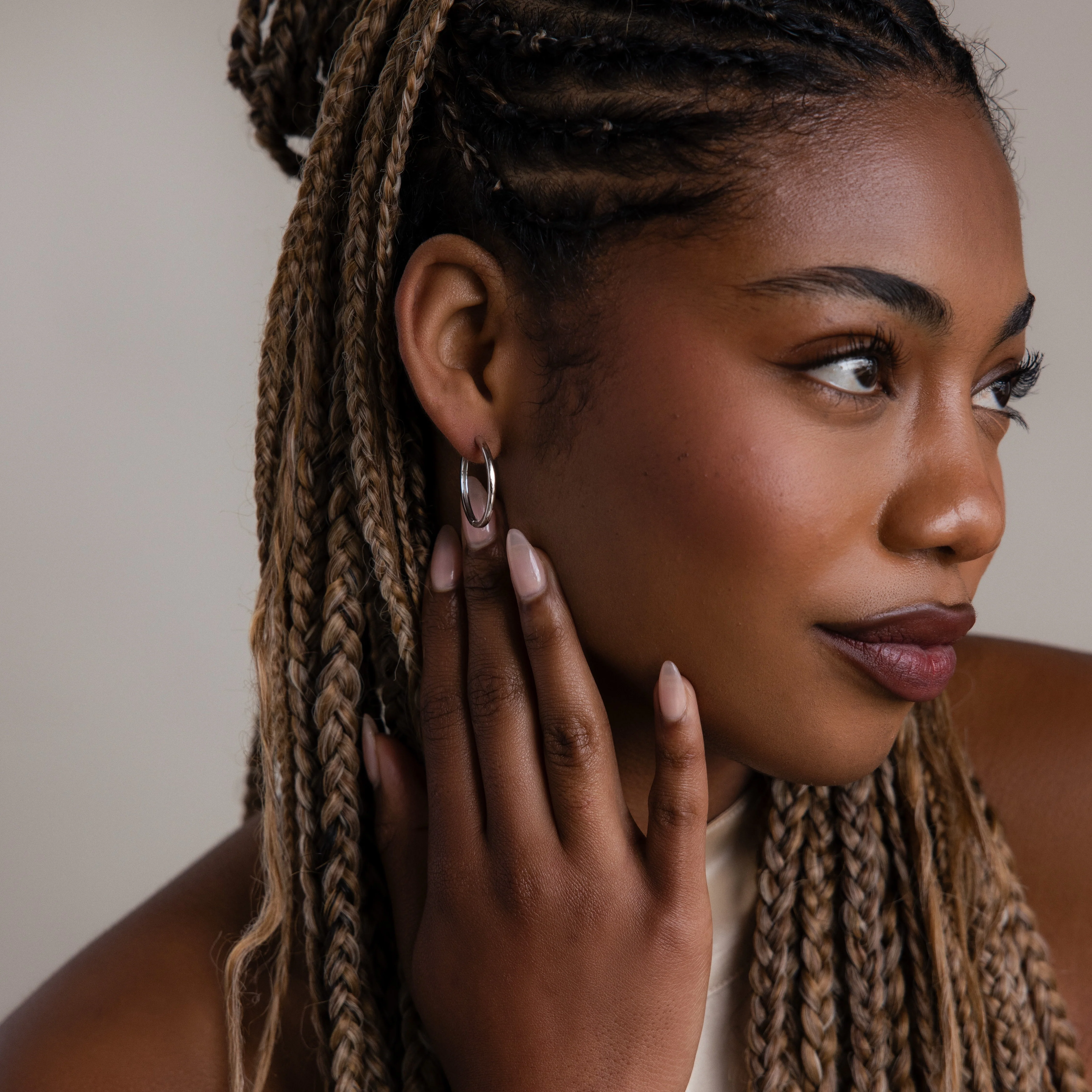 Classic Hoops in Silver - Image 7