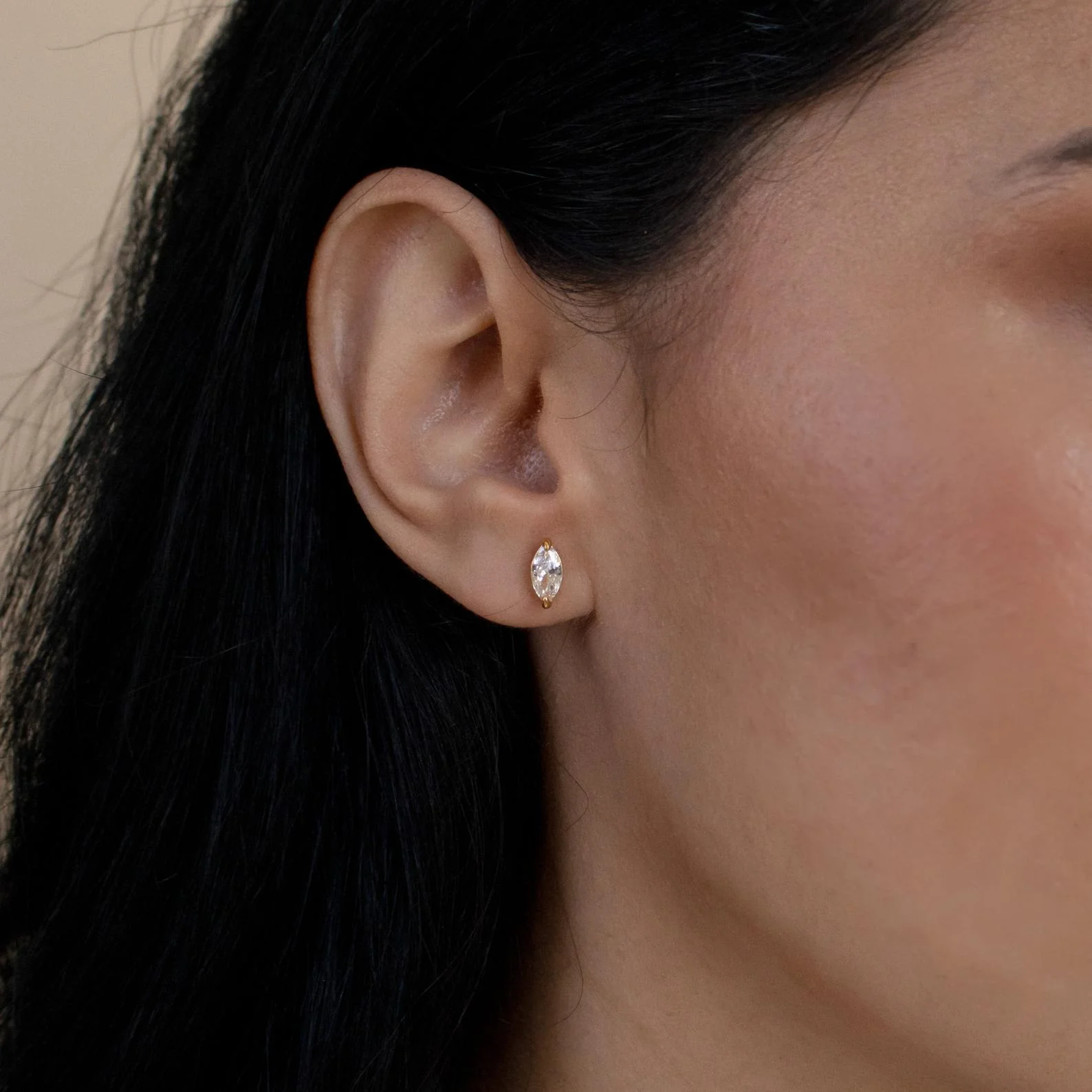 Classic Marquise Diamond Studs in 18K Gold - Image 2