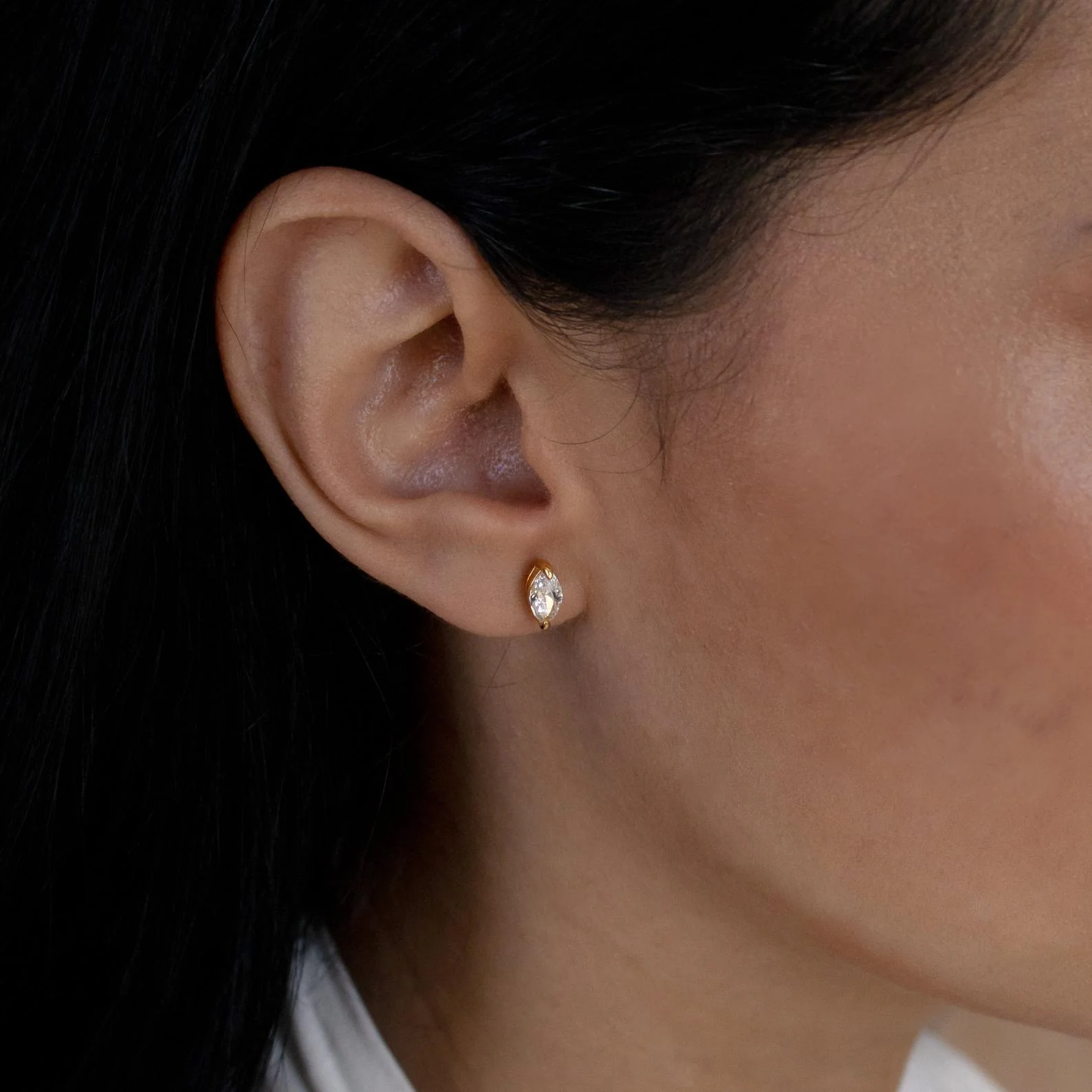 Classic Marquise Diamond Studs in 18K Gold - Image 6