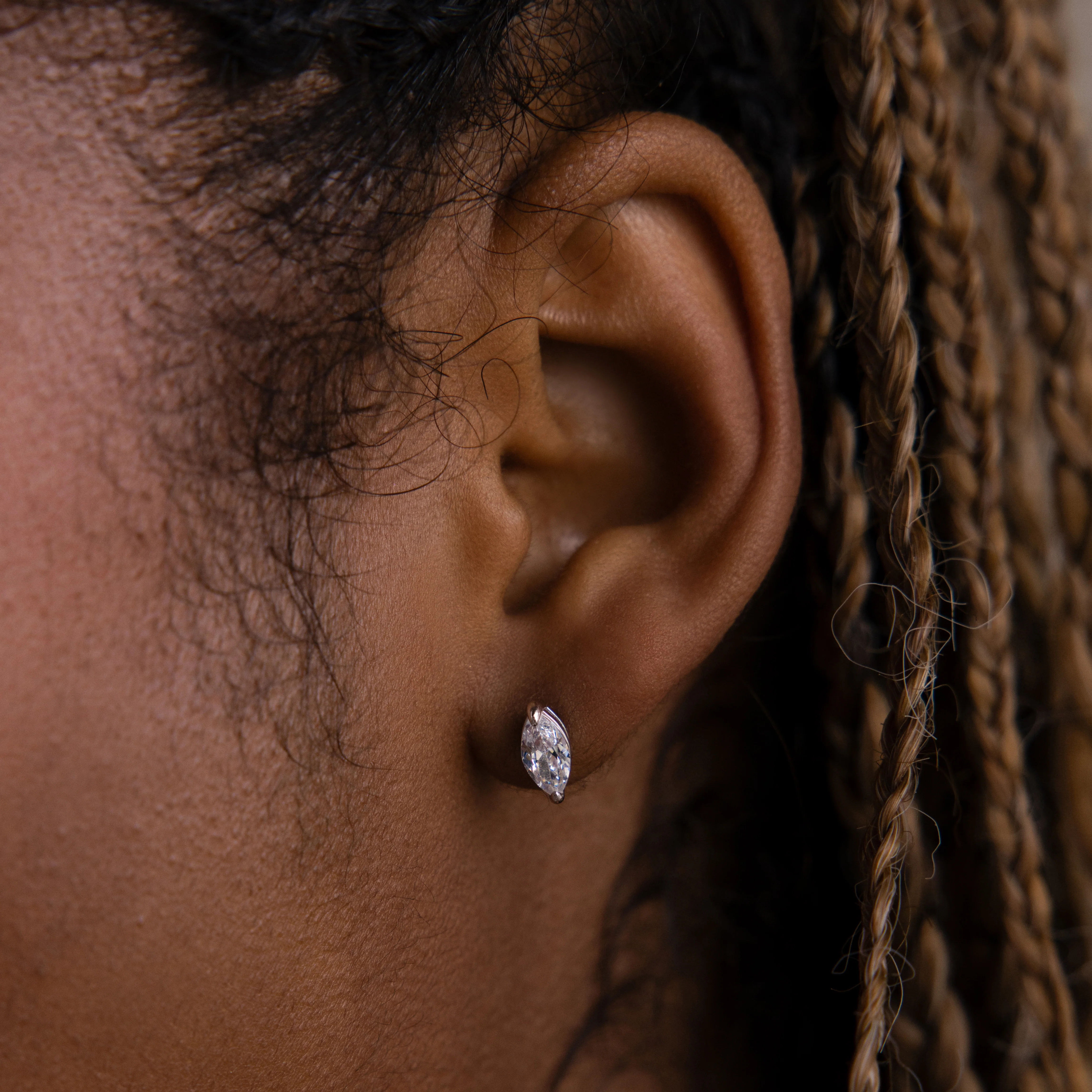 Classic Marquise Diamond Studs - Image 4