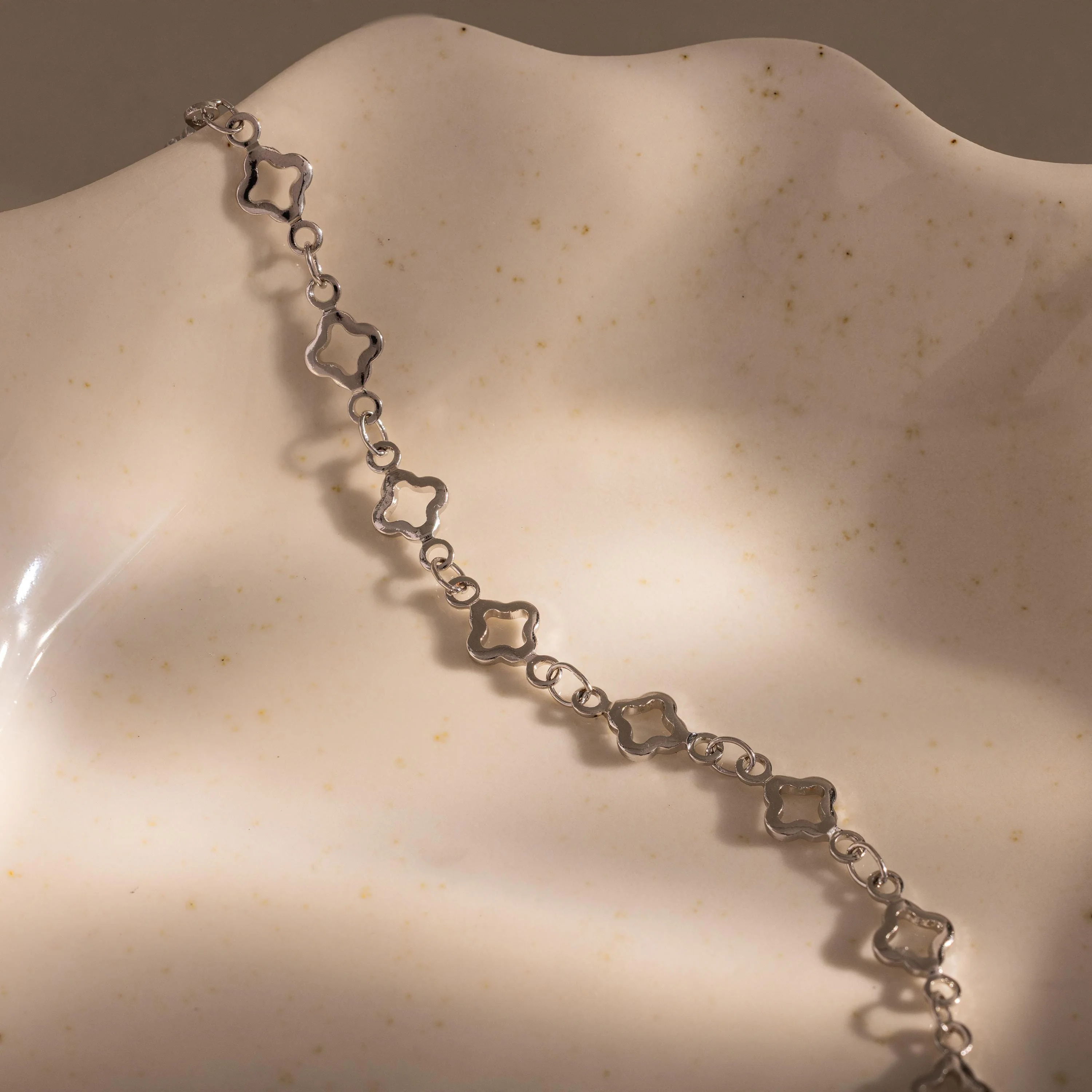 Clover Station Bracelet in Silver - Image 3