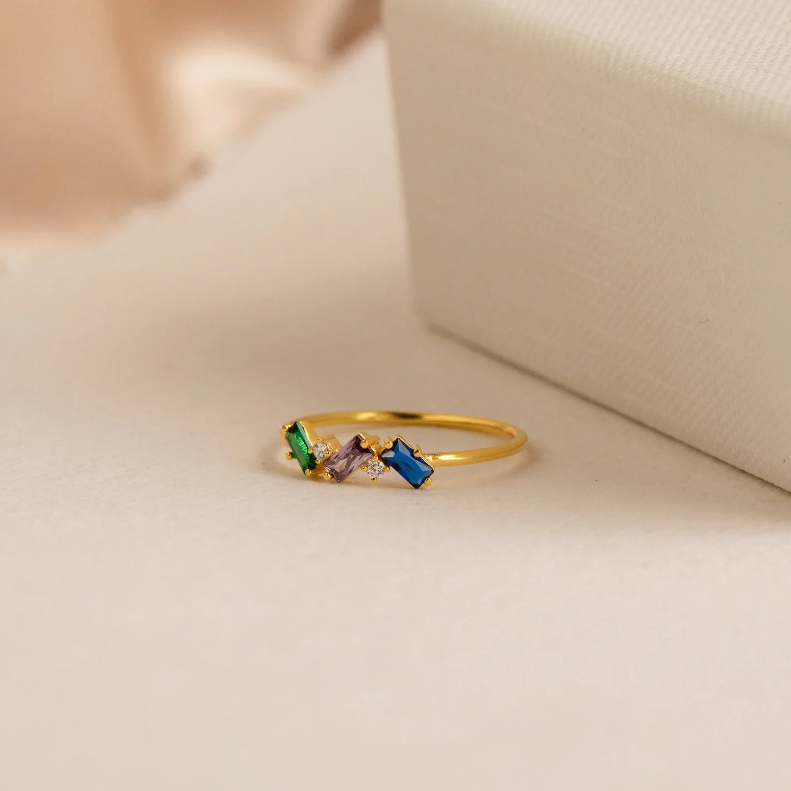 Cluster Baguette Birthstone Ring - Image 4