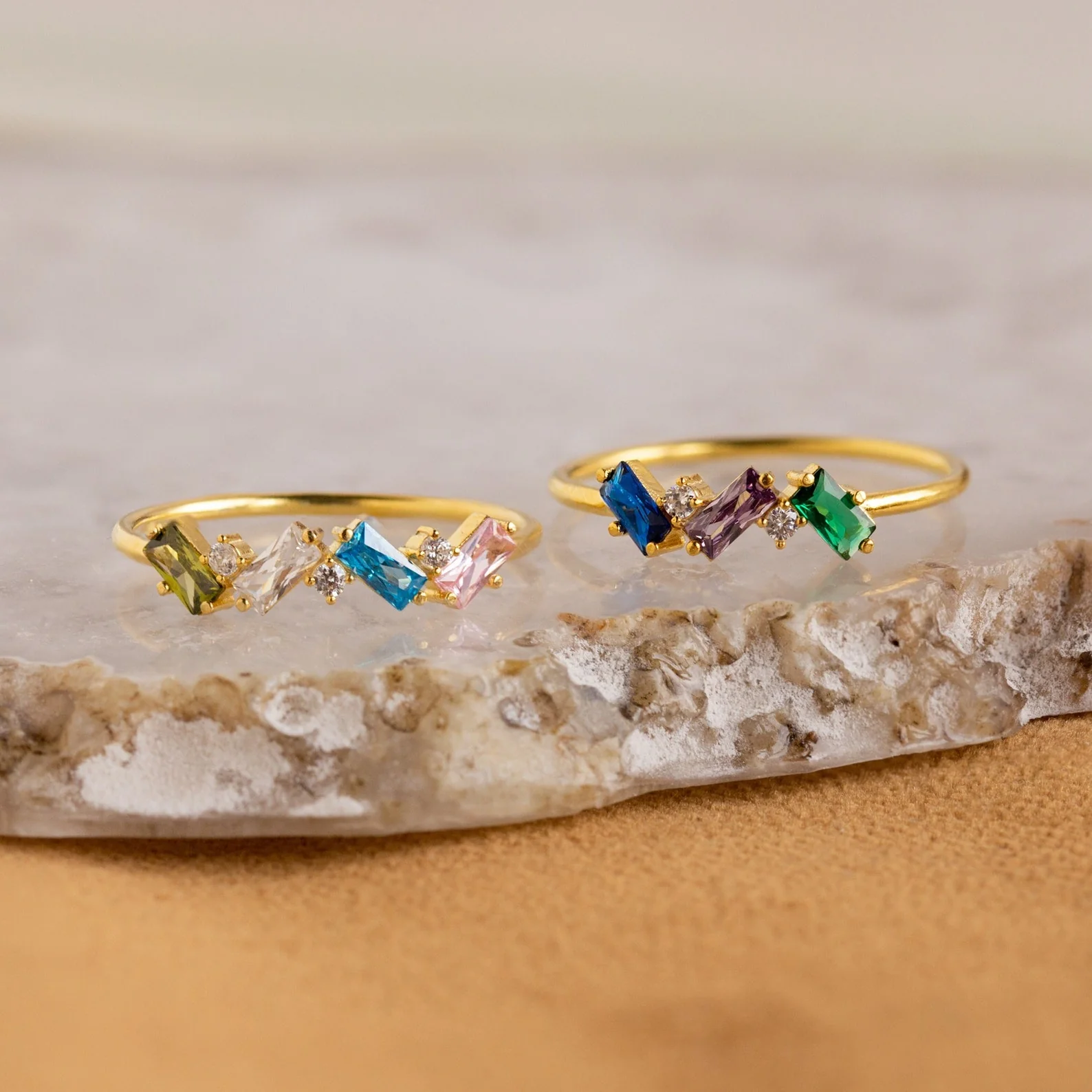Cluster Baguette Birthstone Ring - Image 5