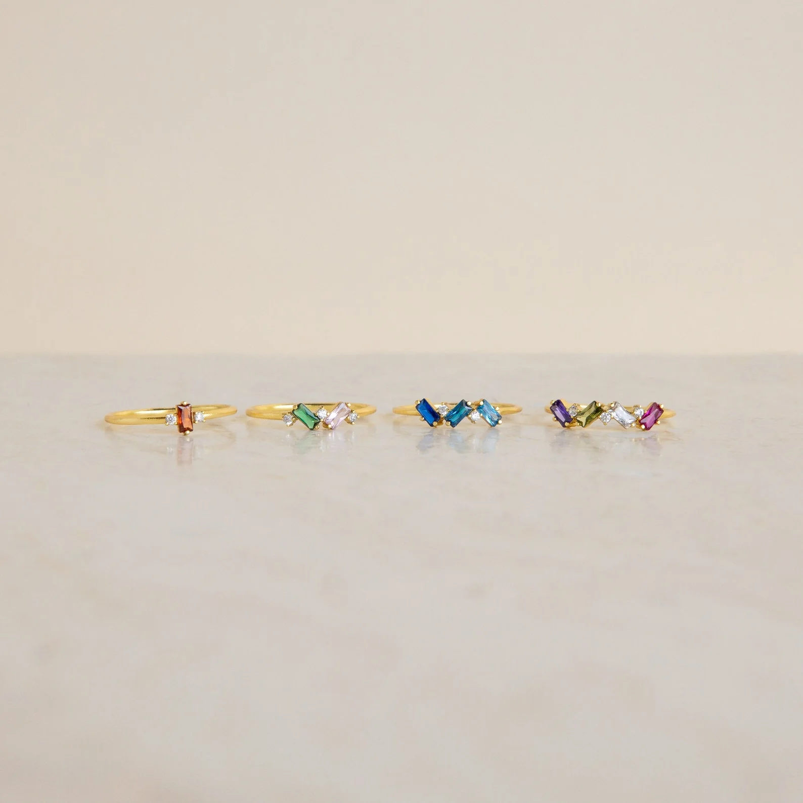 Cluster Baguette Birthstone Ring - Image 8