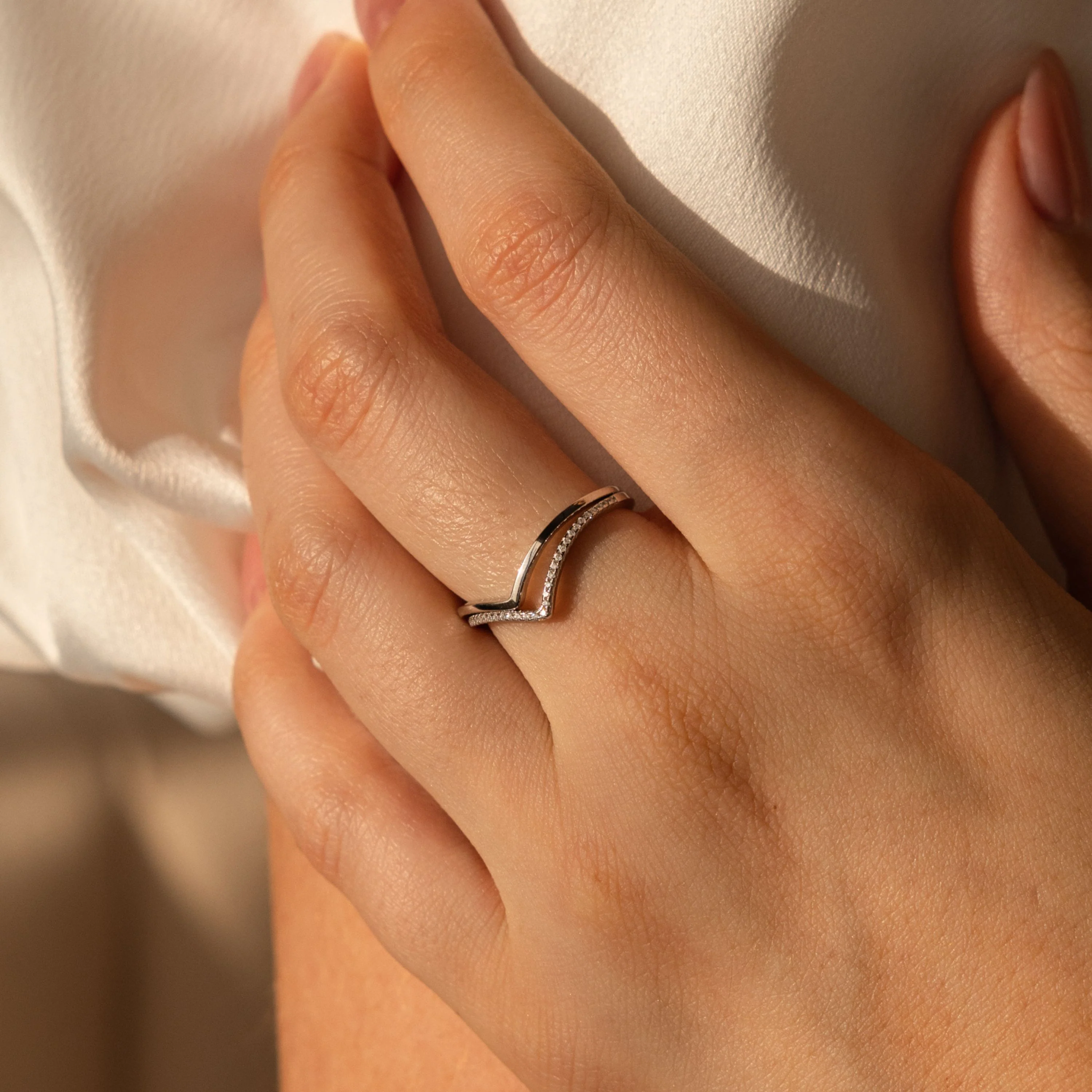 Curve Stacking Set in Silver