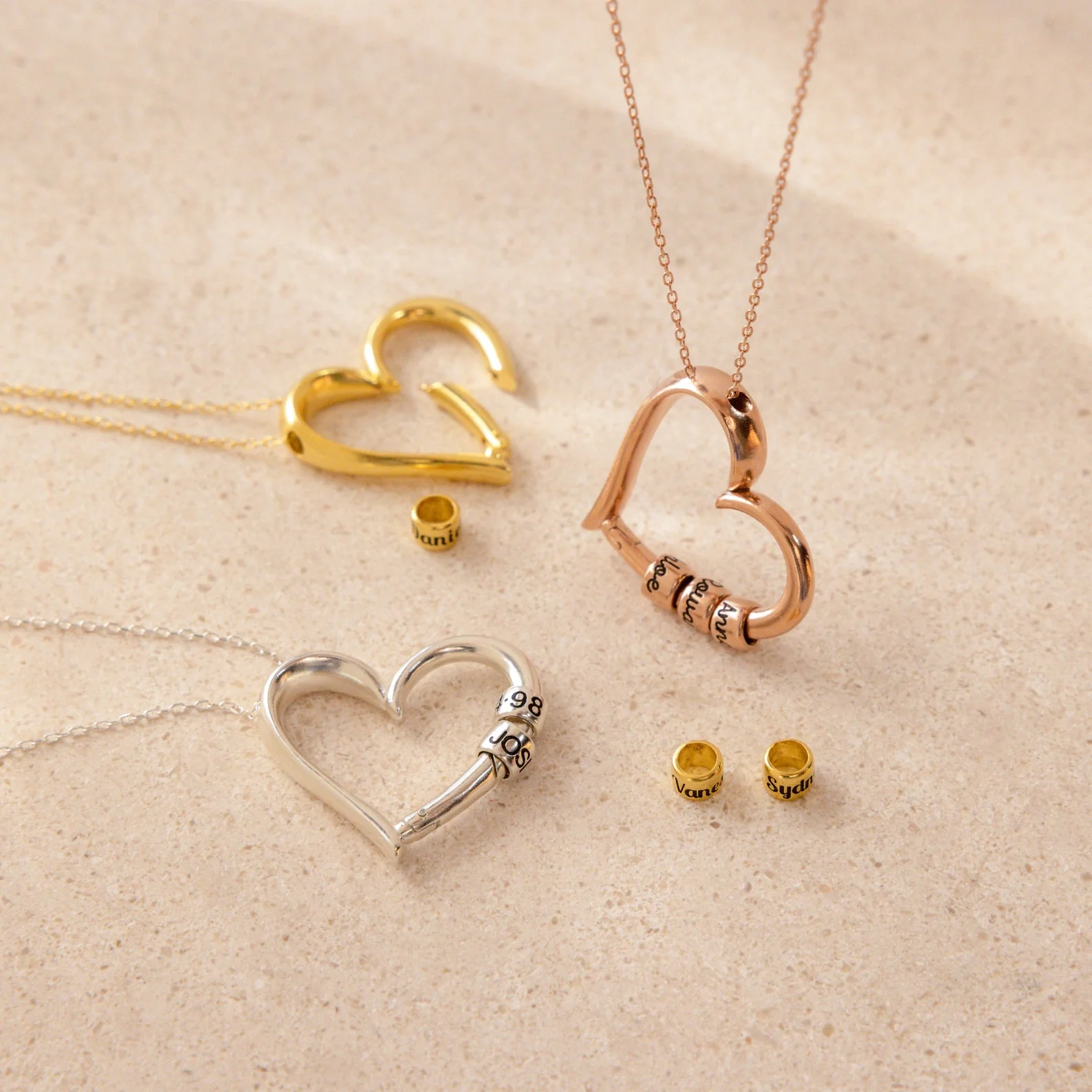 Custom Bead Heart Necklace - Image 4
