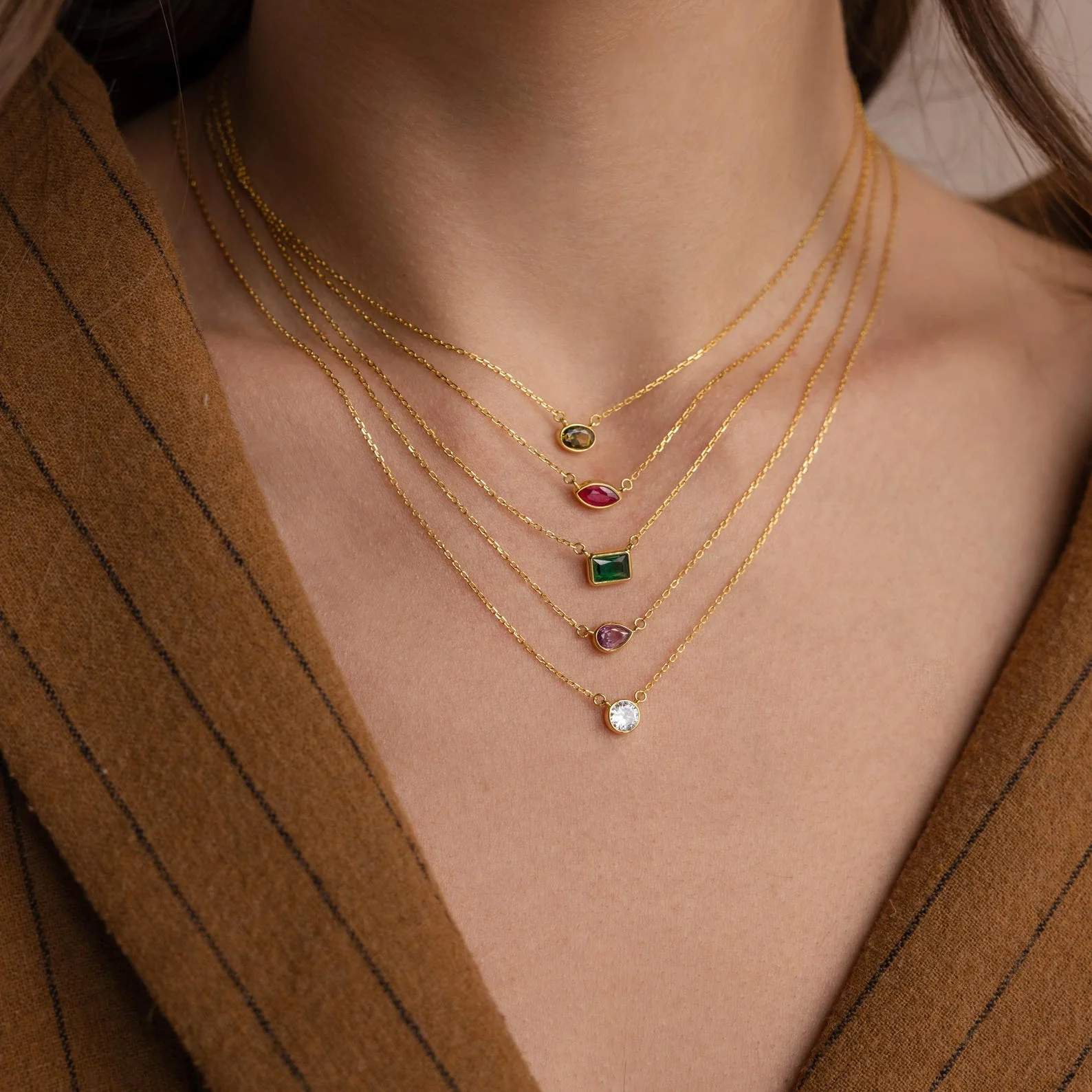 Custom Cut Birthstone Necklace - Image 2