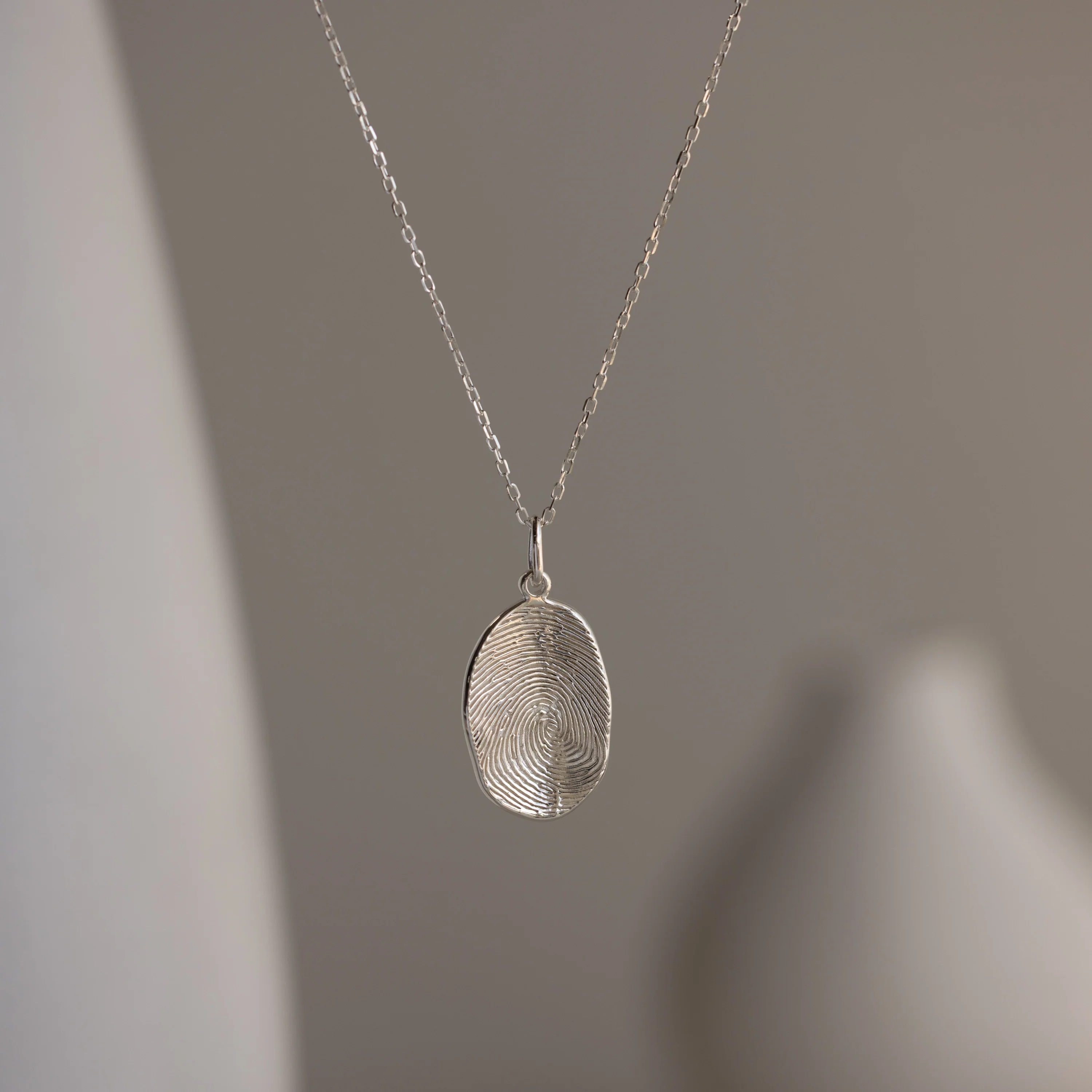 Custom Fingerprint Necklace in Silver