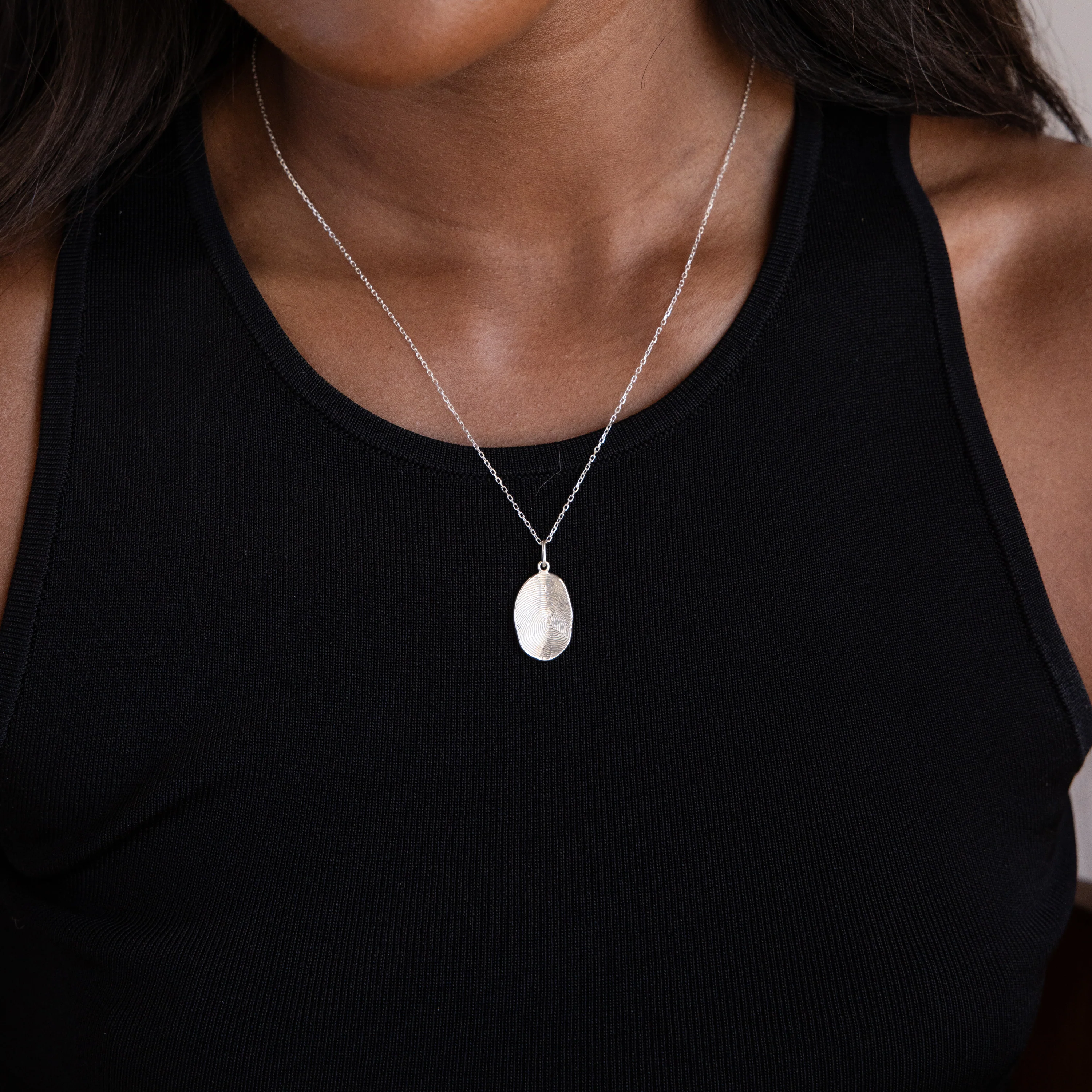 Custom Fingerprint Necklace in Silver - Image 2