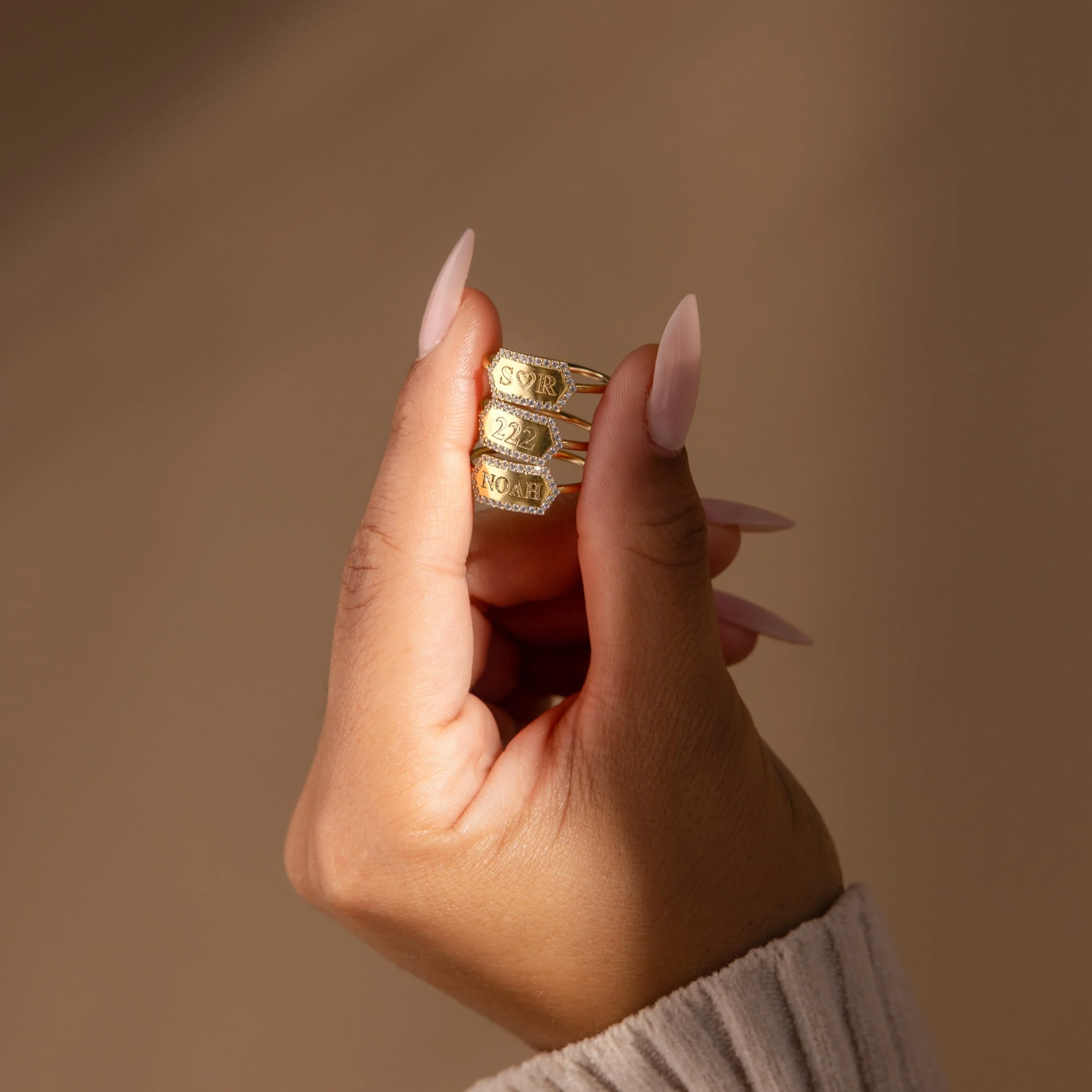Custom Pave Hexagon Ring - Image 3