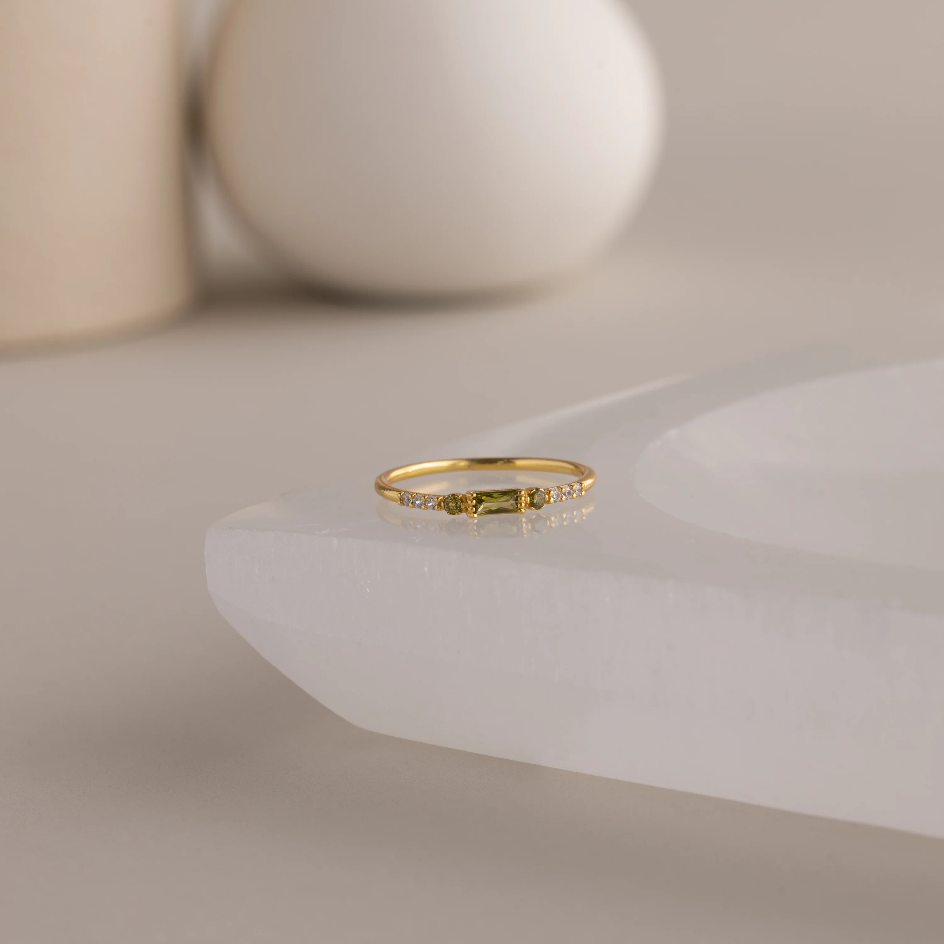 Dainty Baguette Birthstone Ring - Image 10
