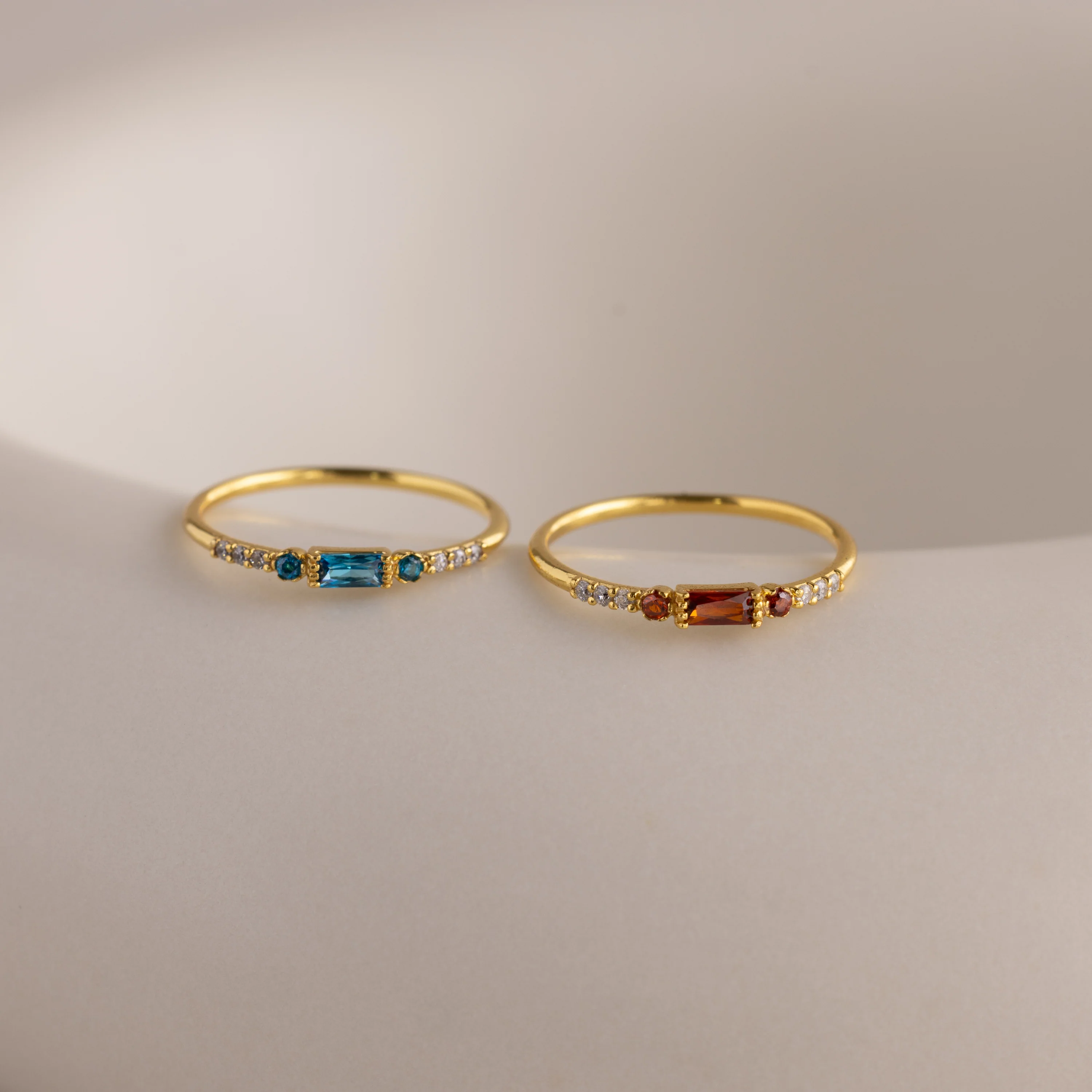 Dainty Baguette Garnet Ring - Image 5