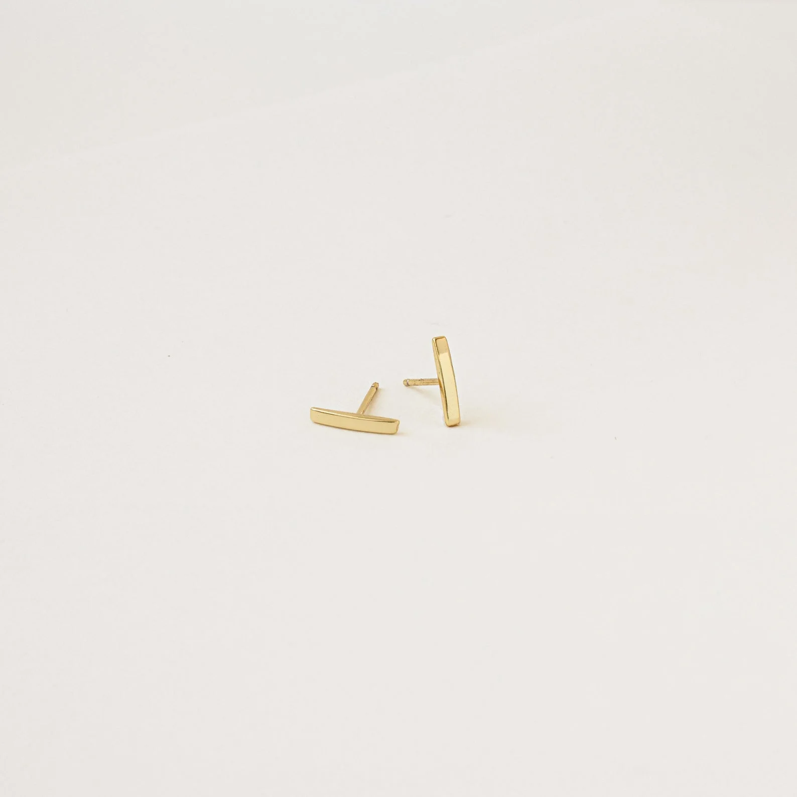 Dainty Bar Studs in 18K Gold - Image 2