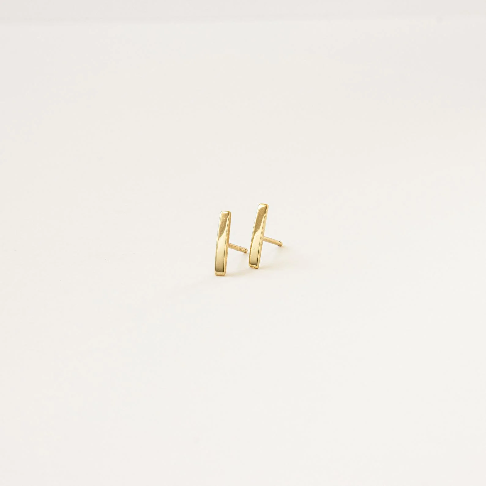 Dainty Bar Studs in 18K Gold - Image 4
