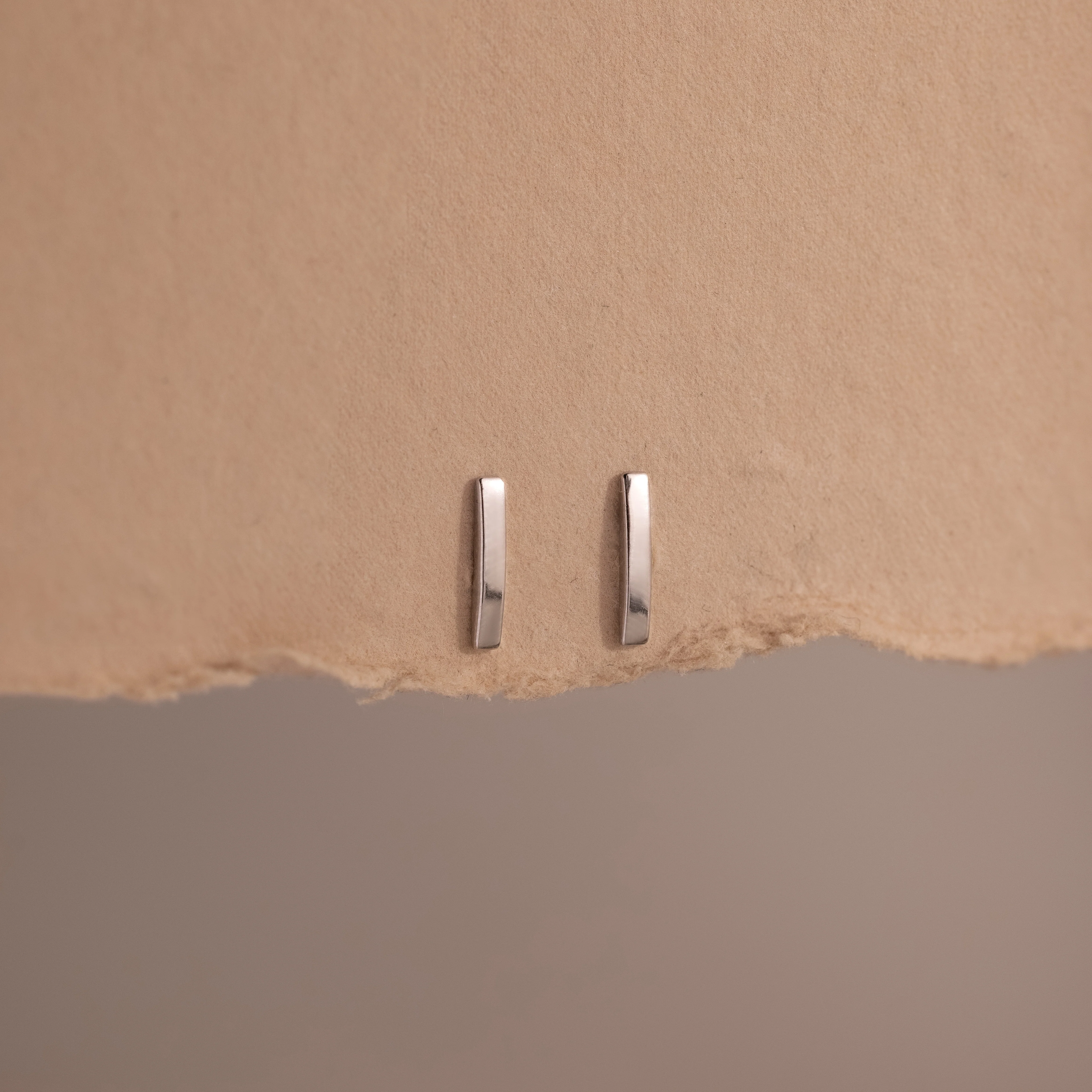Dainty Bar Studs in Silver - Image 3