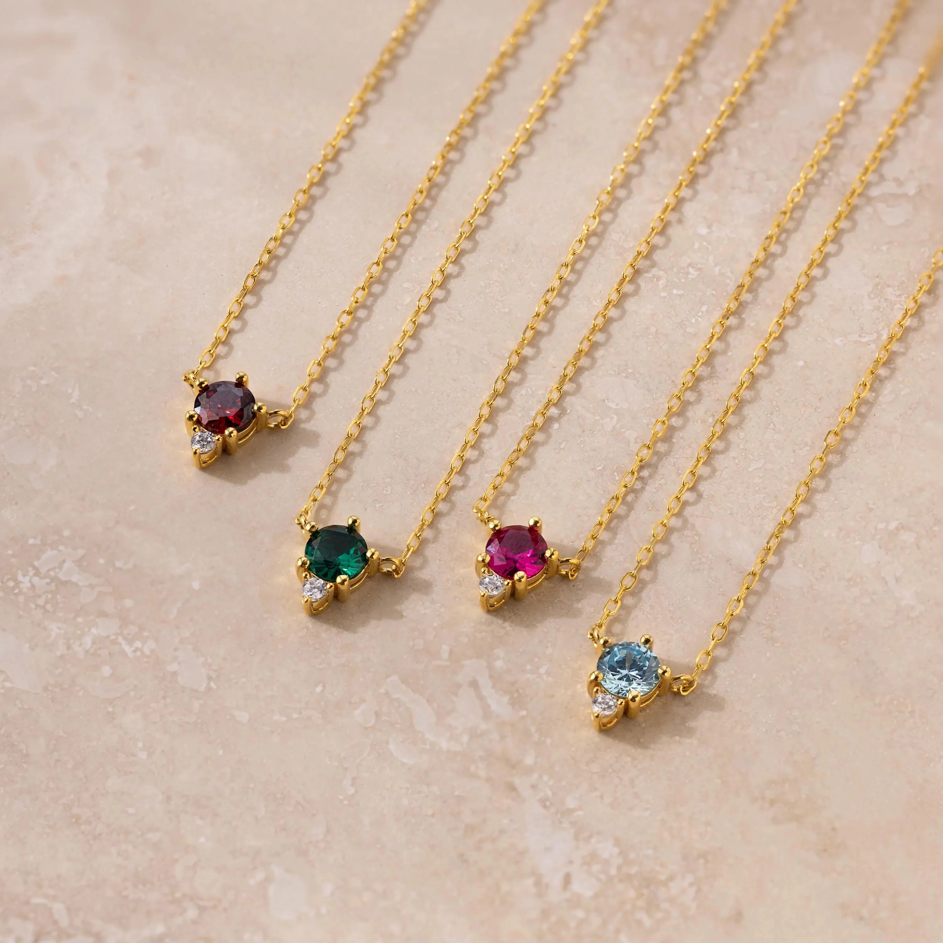 Dainty Birthstone Drop Necklace - Image 3