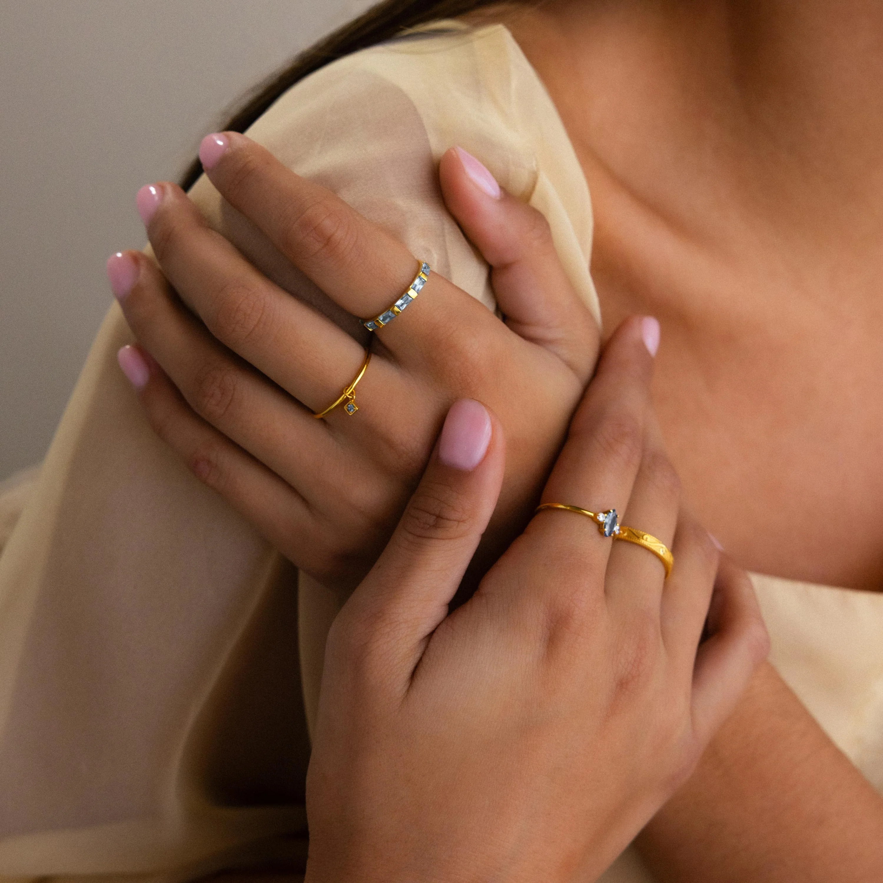 Dainty Birthstone Drop Ring - Image 6