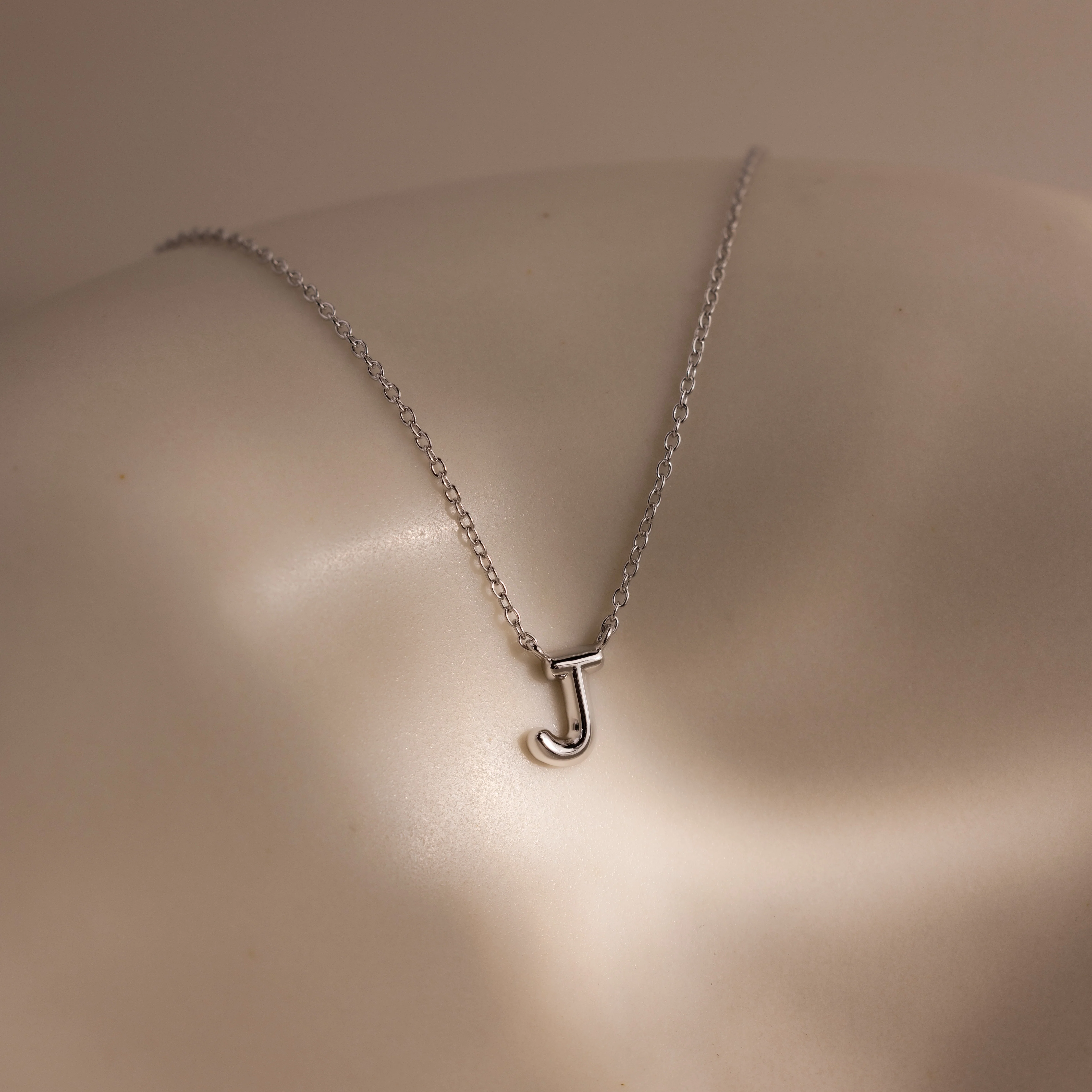Dainty Bubble Letter Necklace in Silver - Image 28