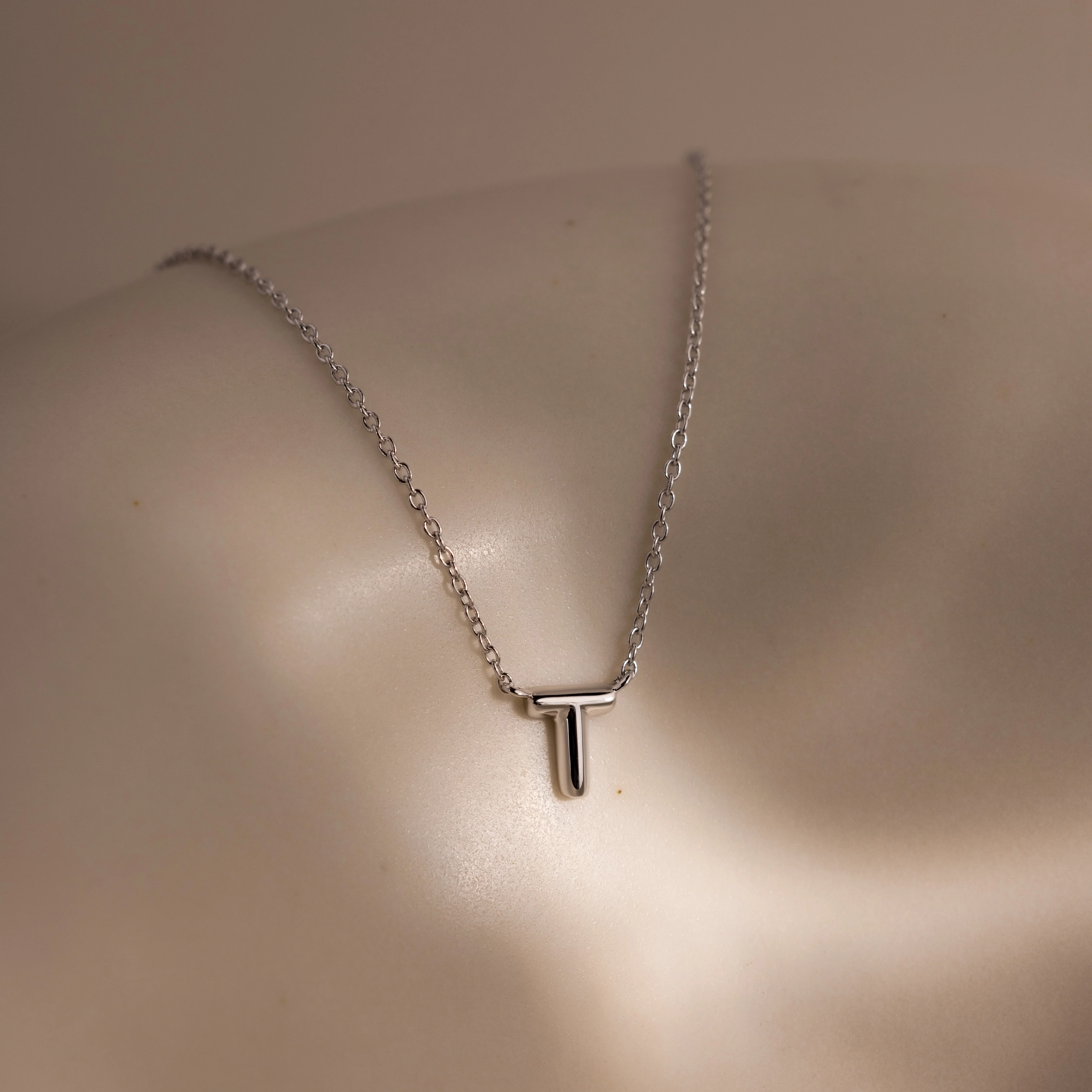 Dainty Bubble Letter Necklace in Silver - Image 22