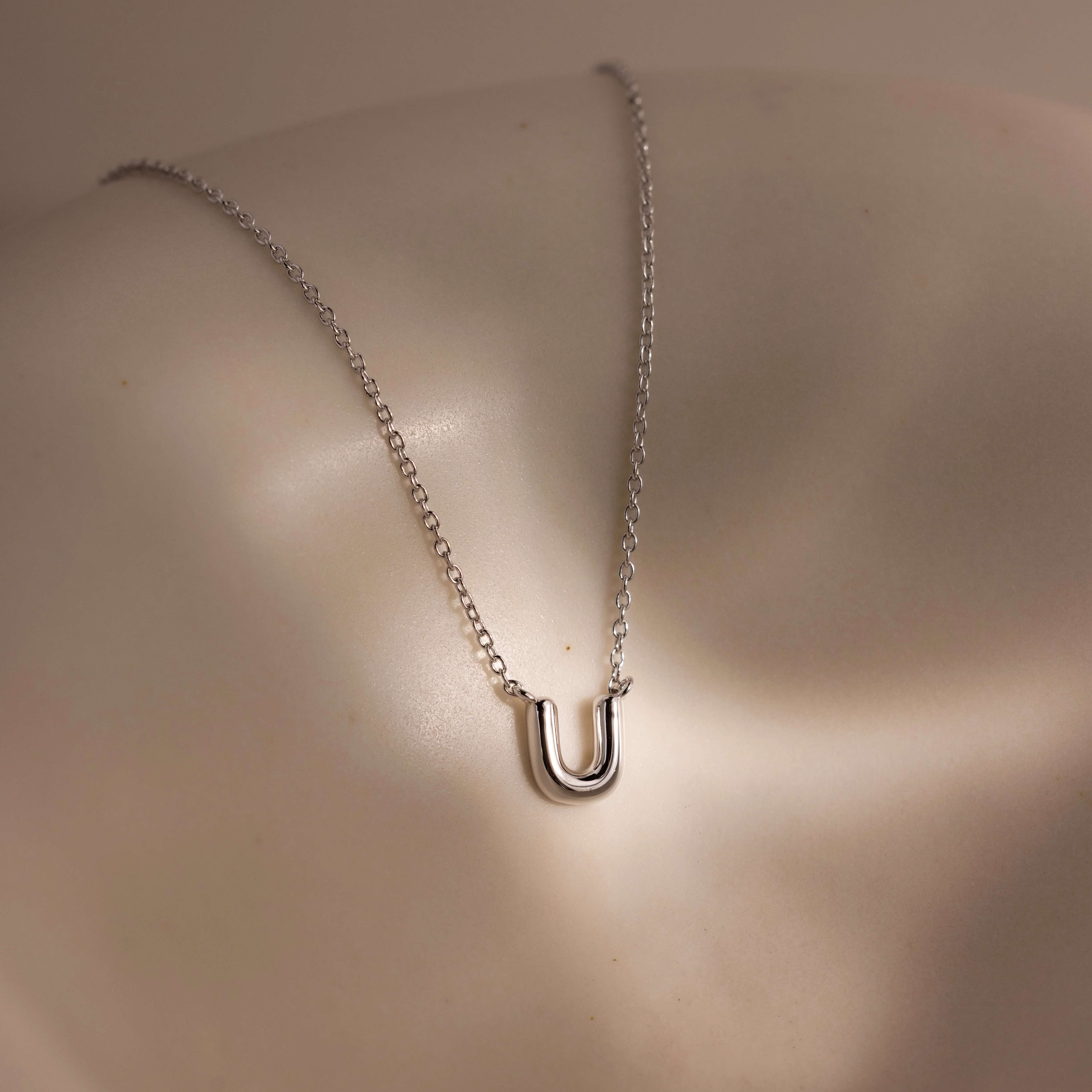 Dainty Bubble Letter Necklace in Silver - Image 23