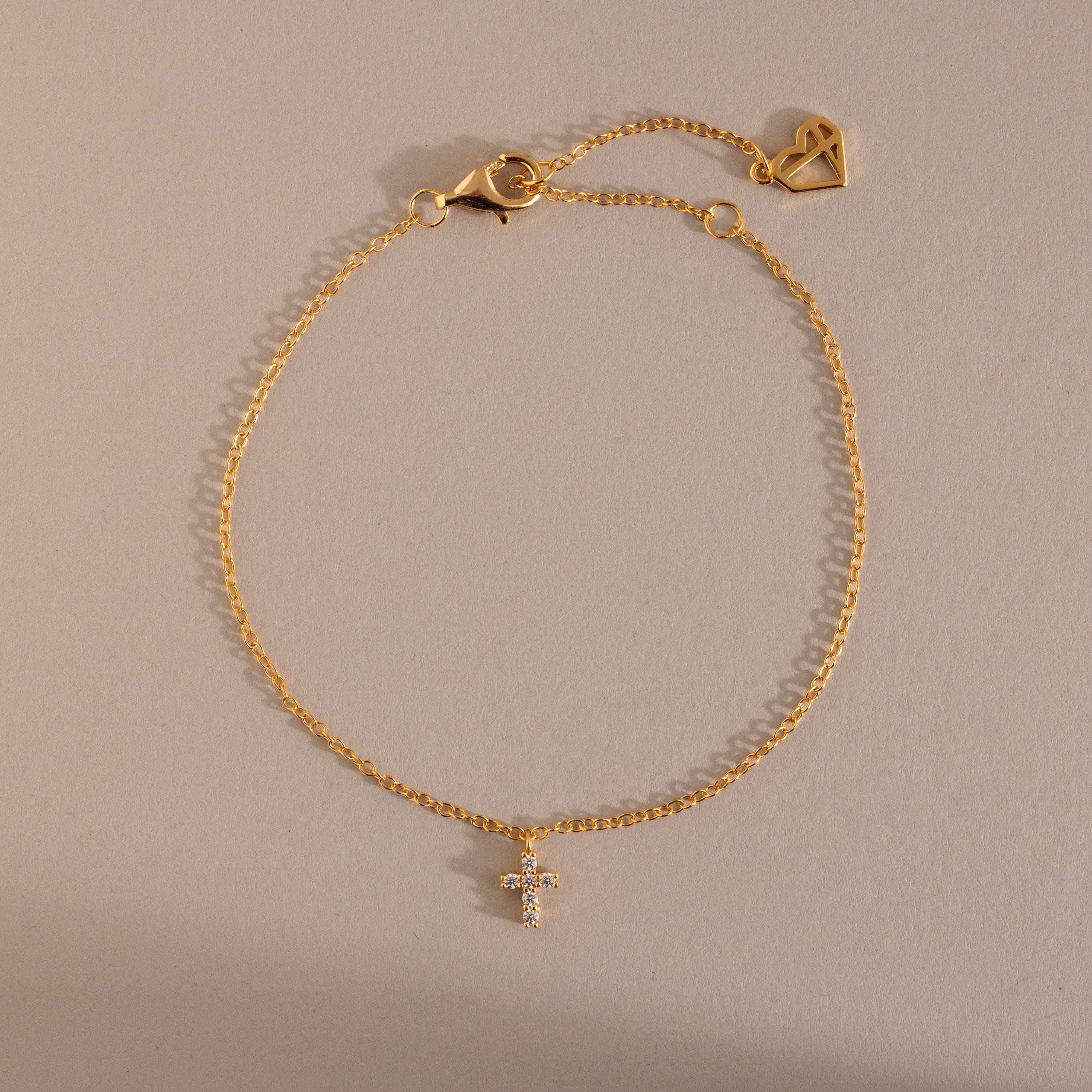 Dainty Cross Charm Bracelet - Image 3