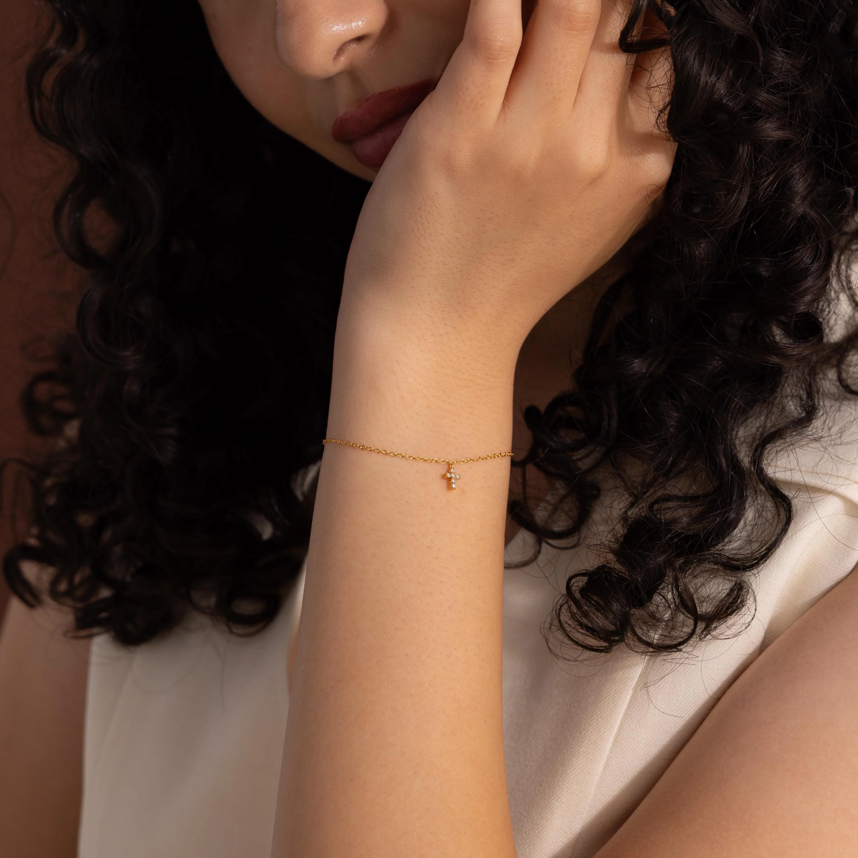 Dainty Cross Charm Bracelet - Image 8