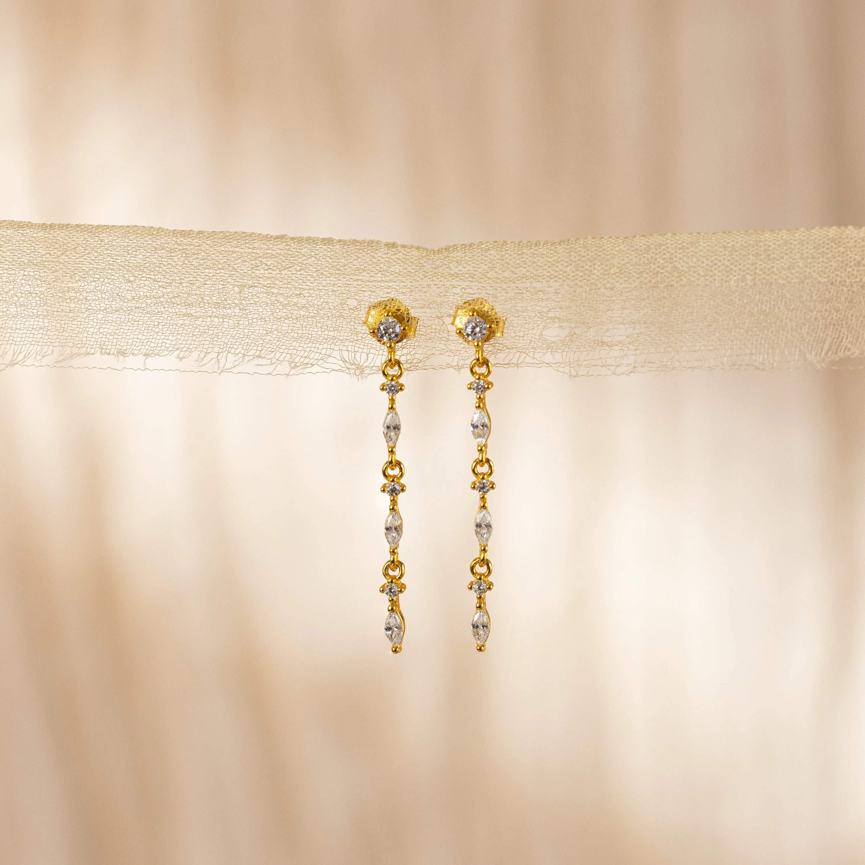 Dainty Diamond Drop Earrings - Image 7
