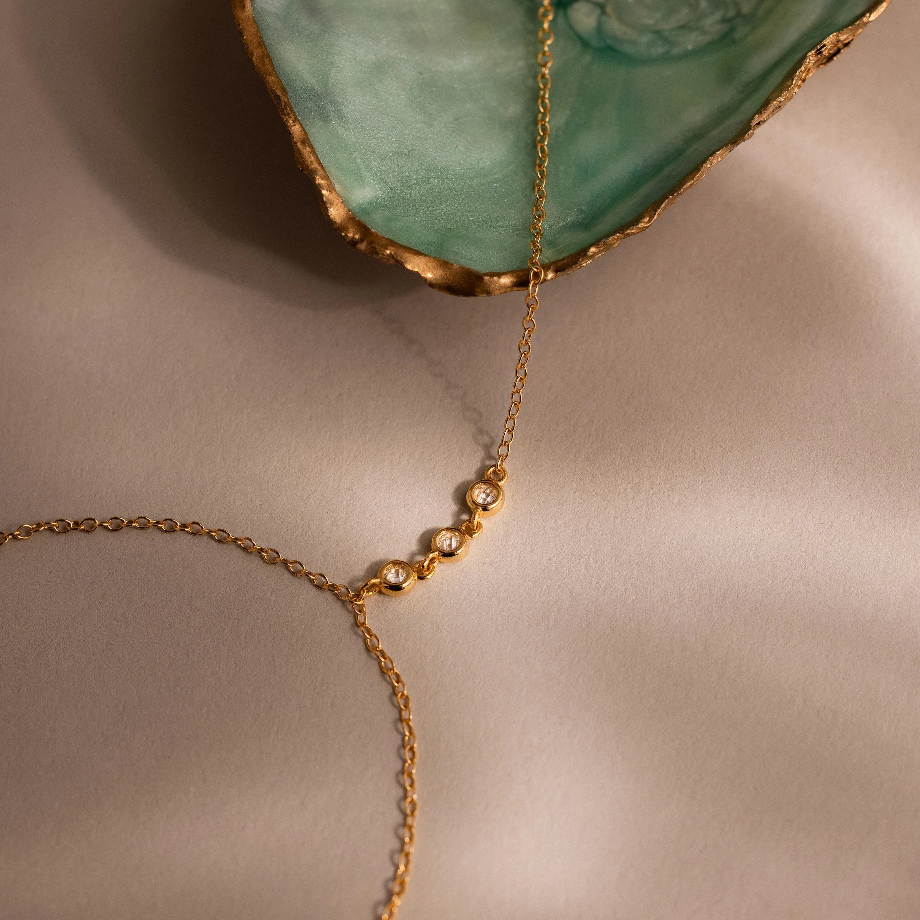 Dainty Diamond Hand Chain Bracelet - Image 6