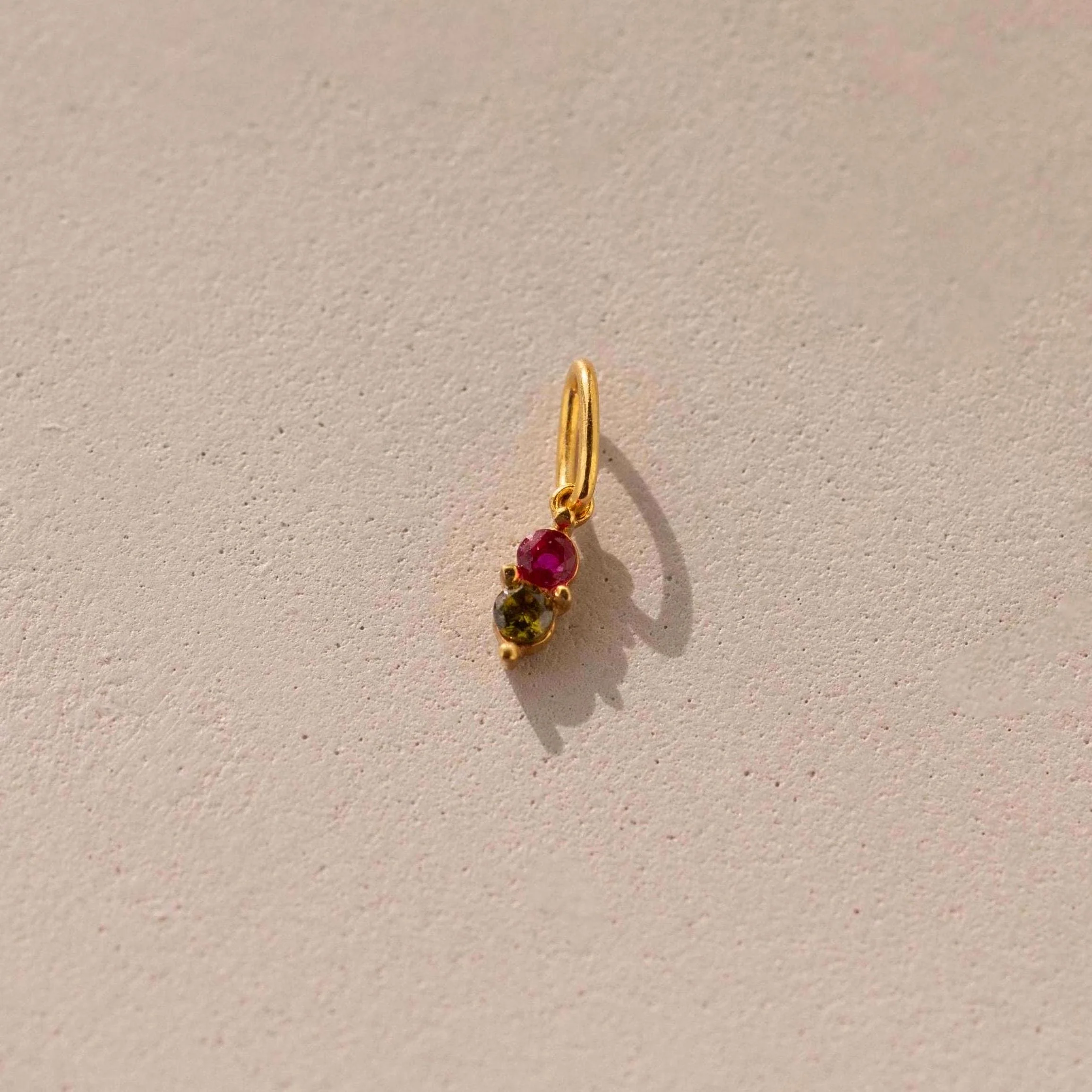 Dainty Duo Birthstone Charm in 18K Gold