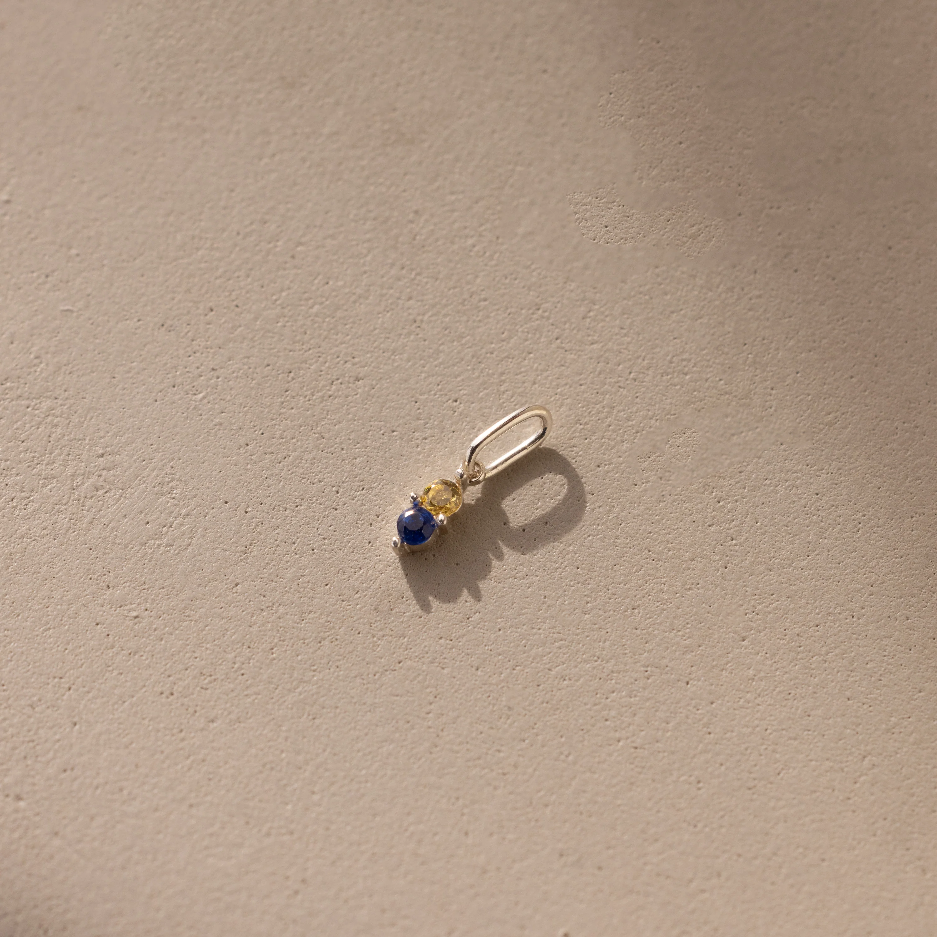 Dainty Duo Birthstone Charm in Silver