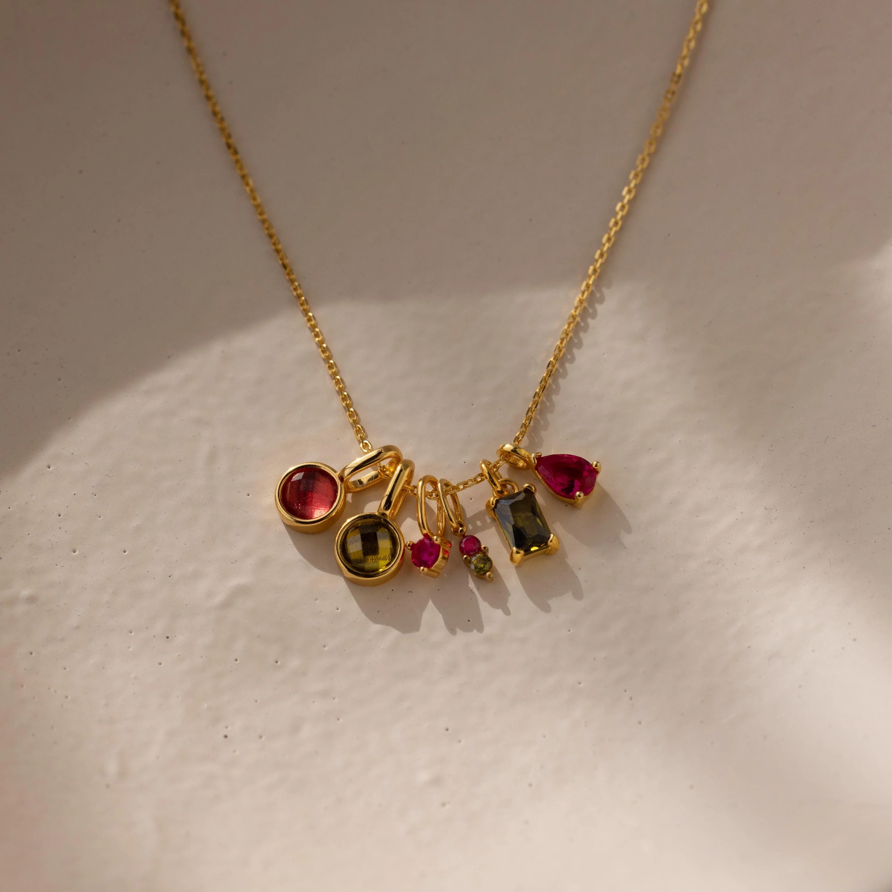 Dainty Duo Birthstone Charm in 18K Gold - Image 7