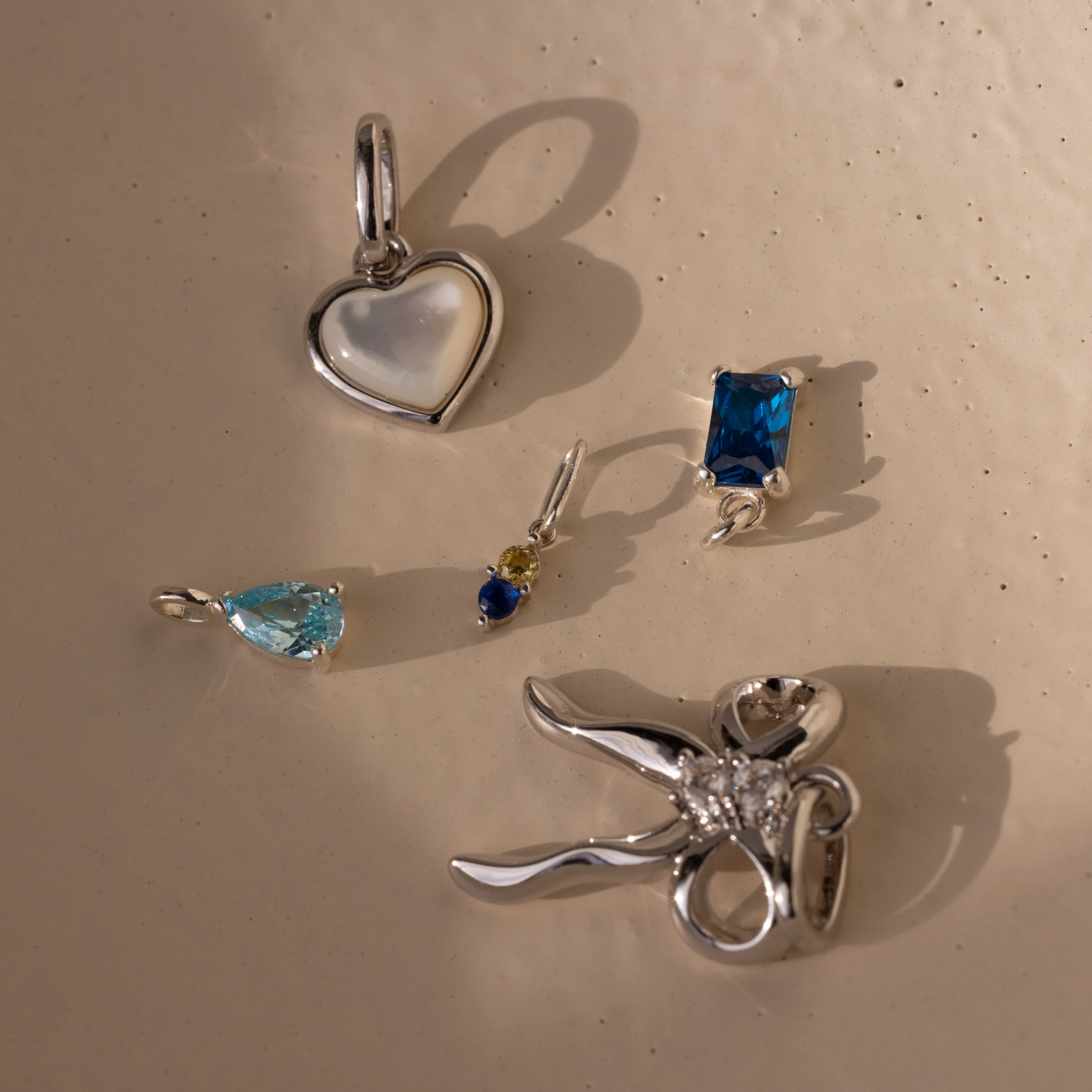 Dainty Duo Birthstone Charm in Silver - Image 7