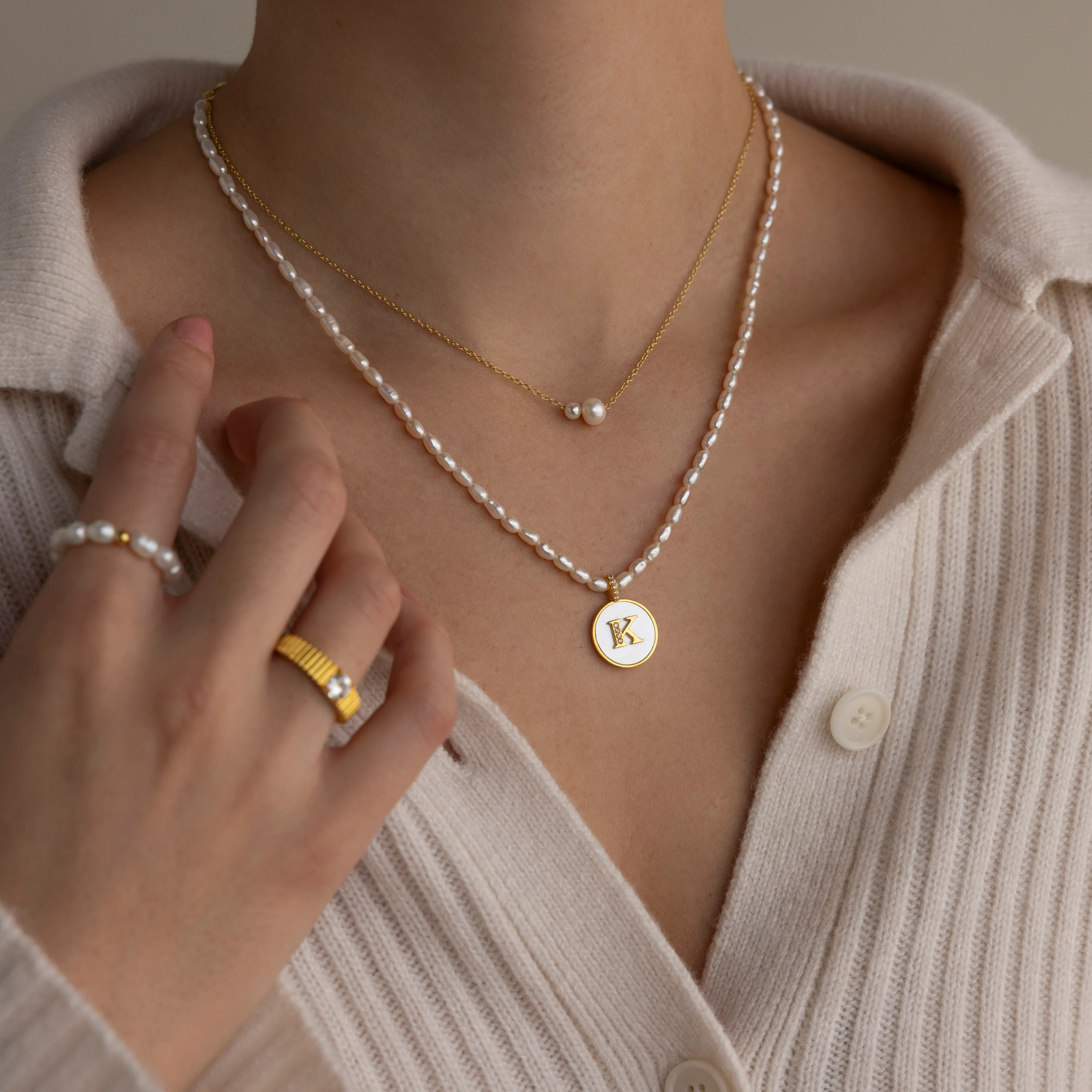 Dainty Duo Pearl Necklace - Image 10