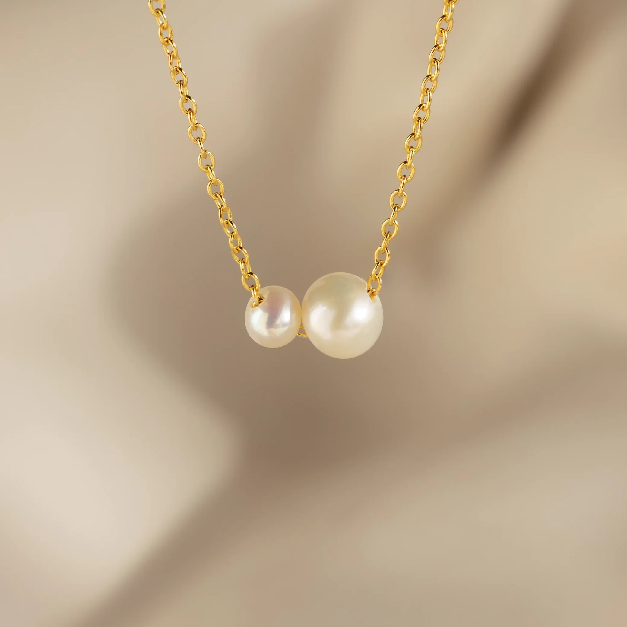 Dainty Duo Pearl Necklace - Image 3