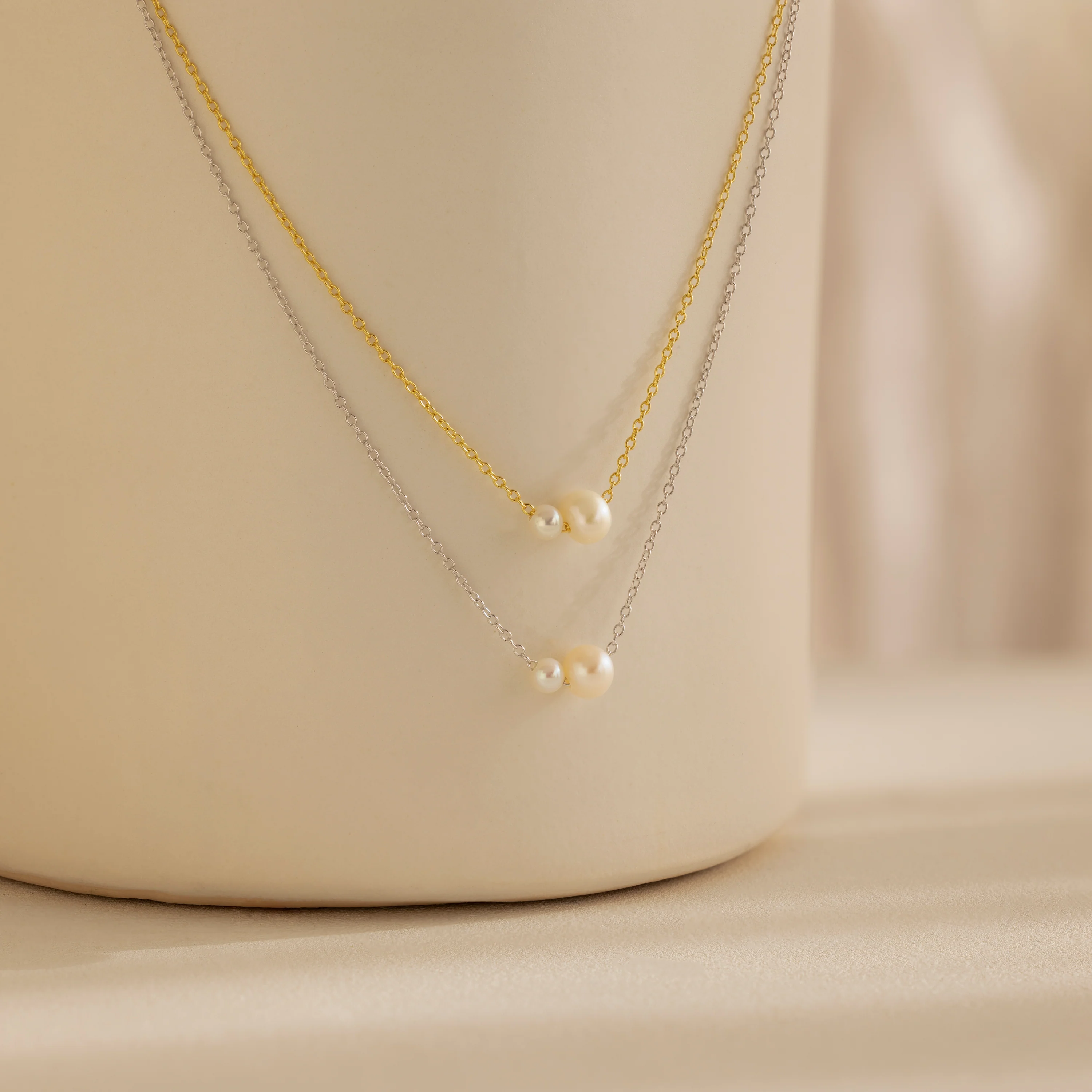 Dainty Duo Pearl Necklace - Image 7