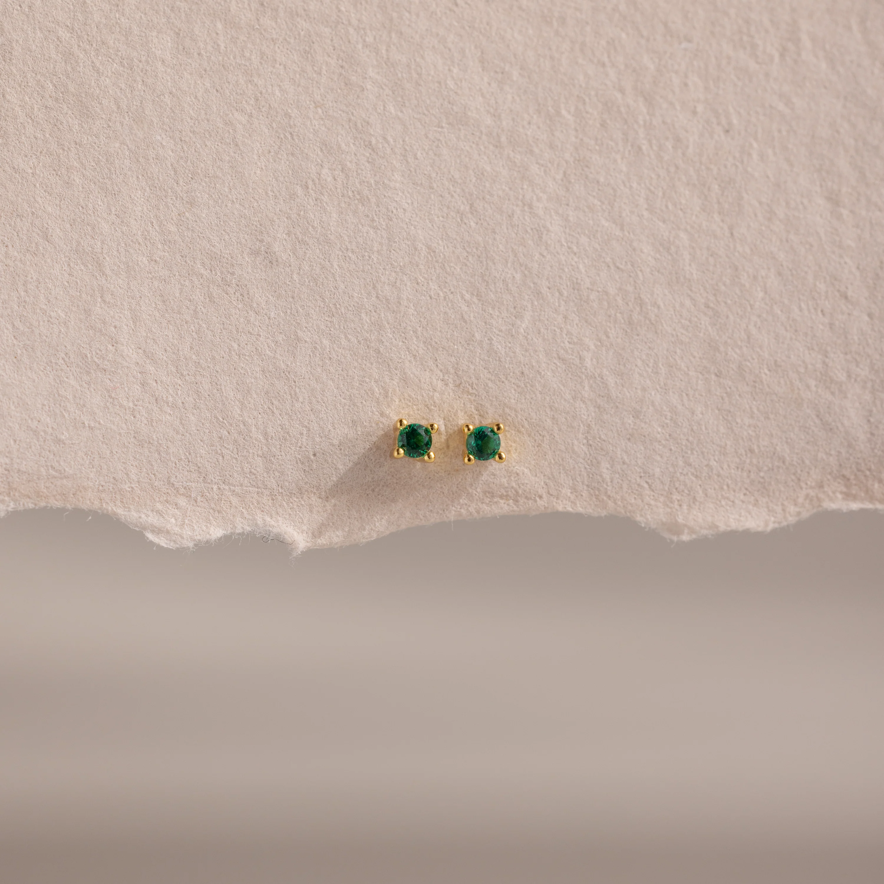 Dainty Emerald Flatback Studs