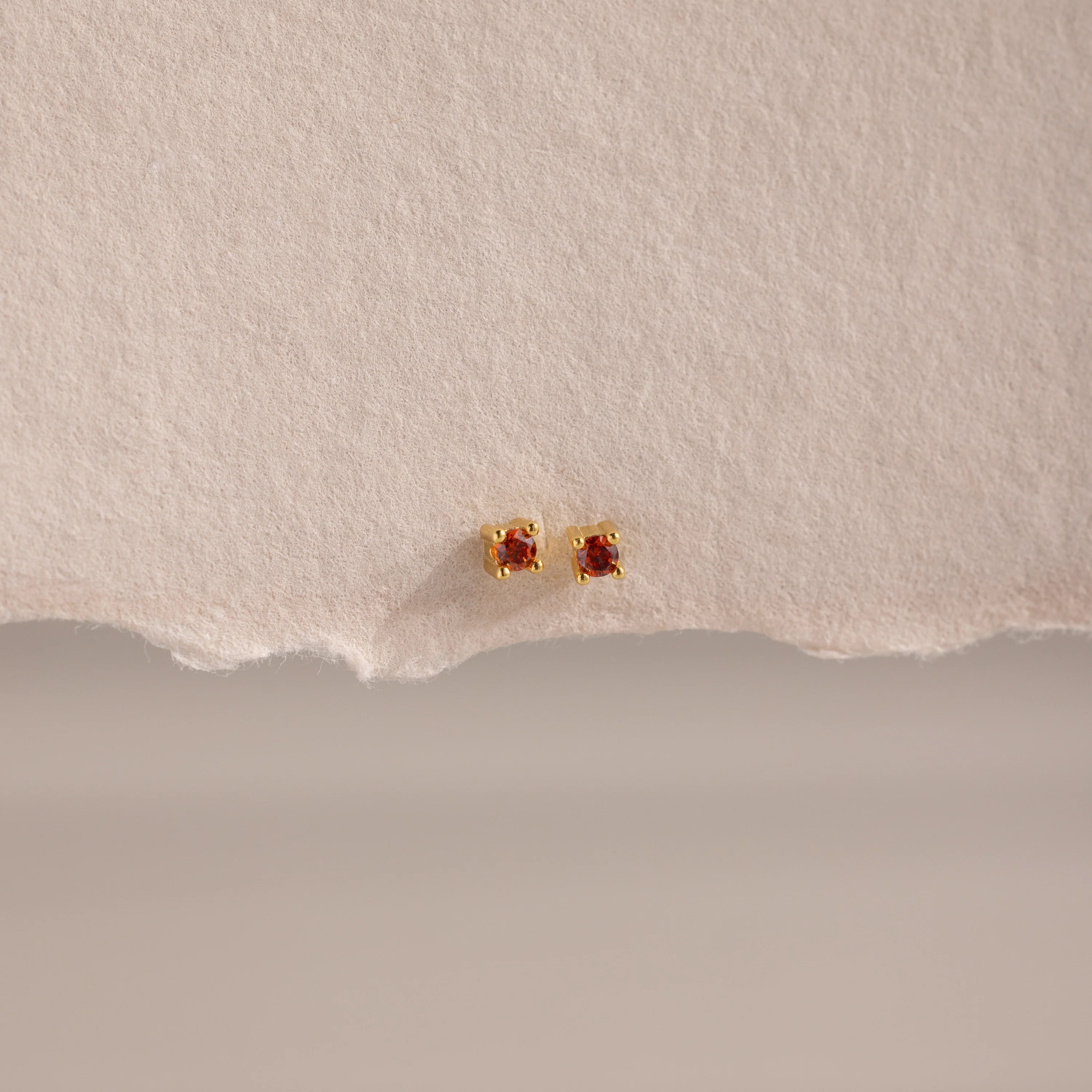 Dainty Garnet Flatback Studs