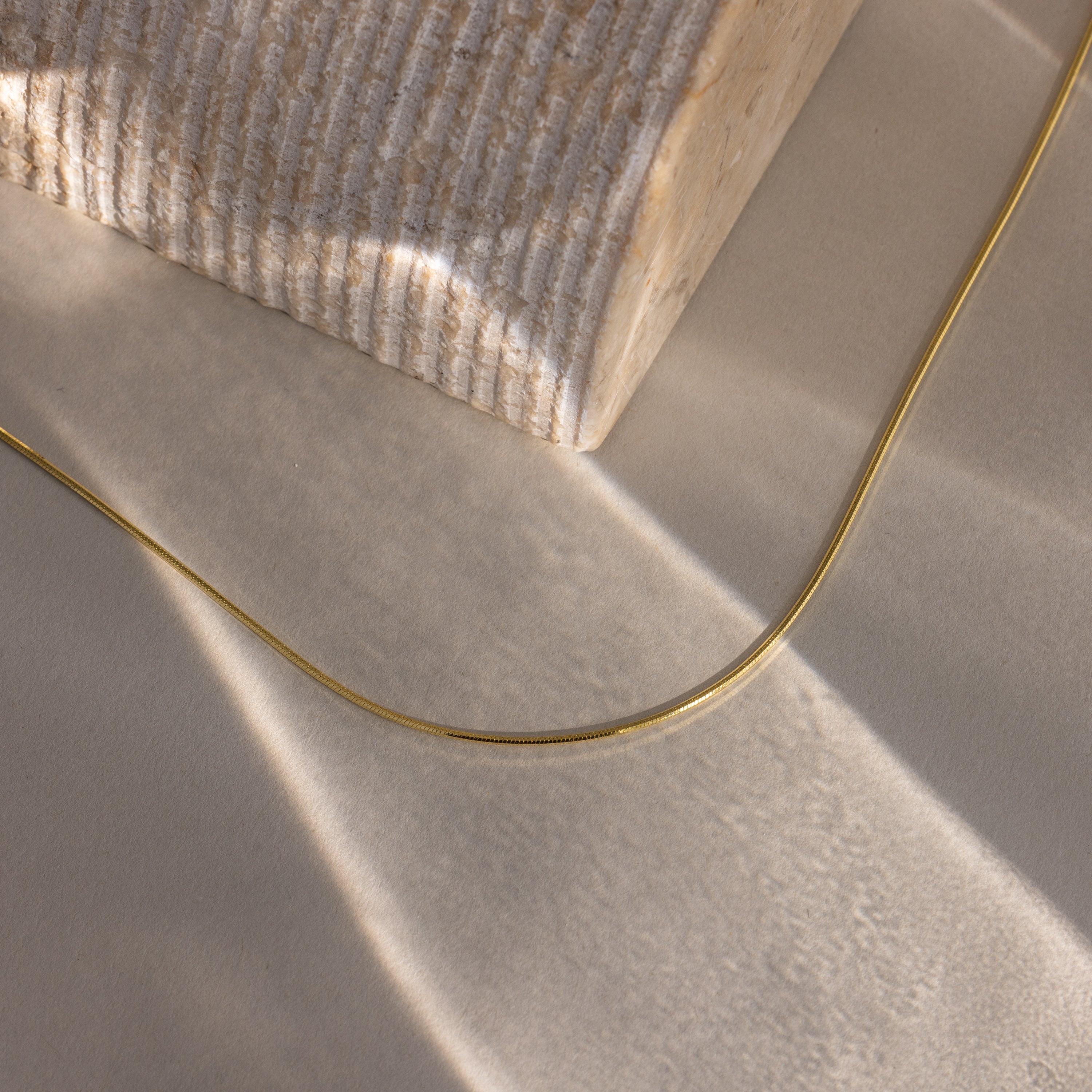 Dainty Herringbone Necklace in 18K Gold - Image 3