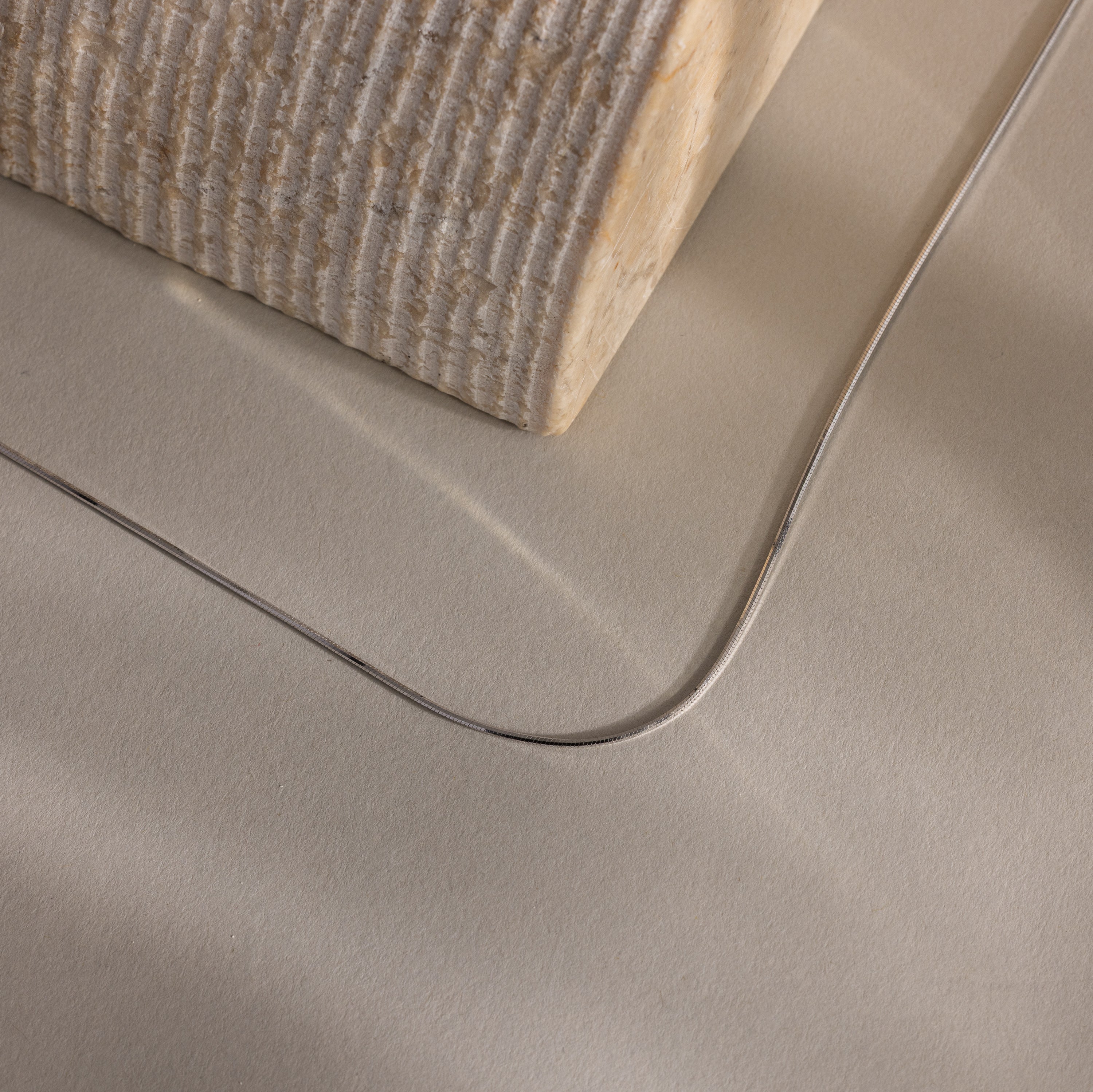 Dainty Herringbone Necklace in Silver - Image 3