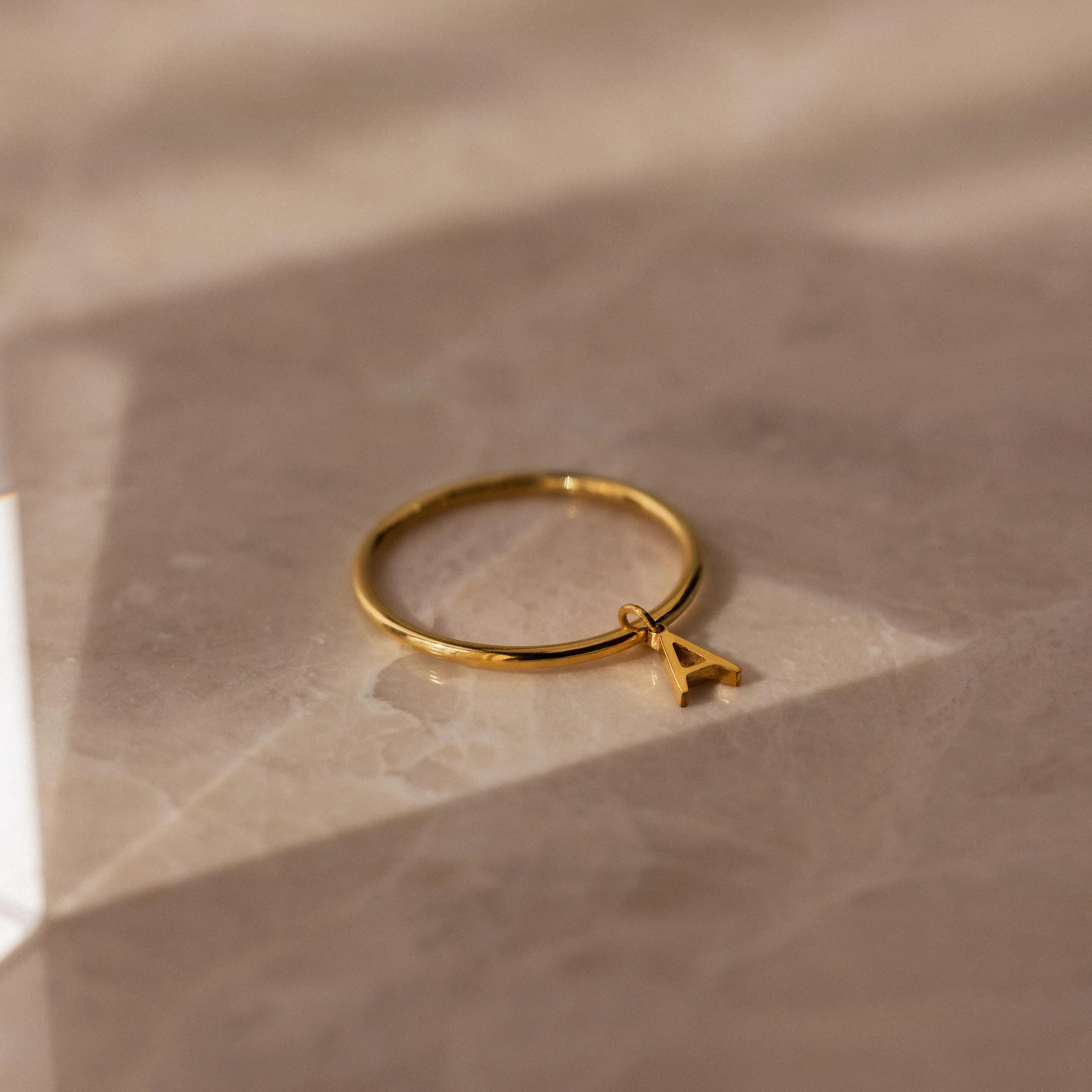 Dainty Initial Drop Ring - Image 7