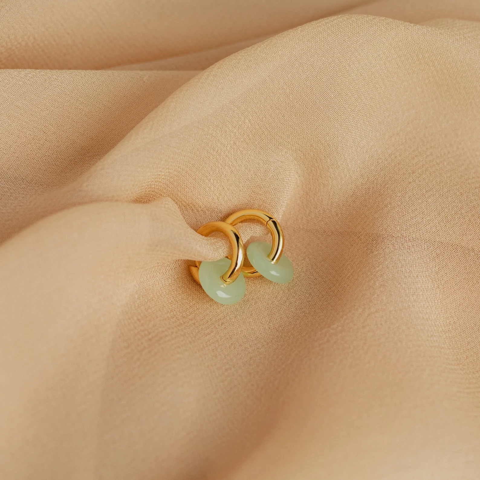 Dainty Jade Duo Hoops - Image 5