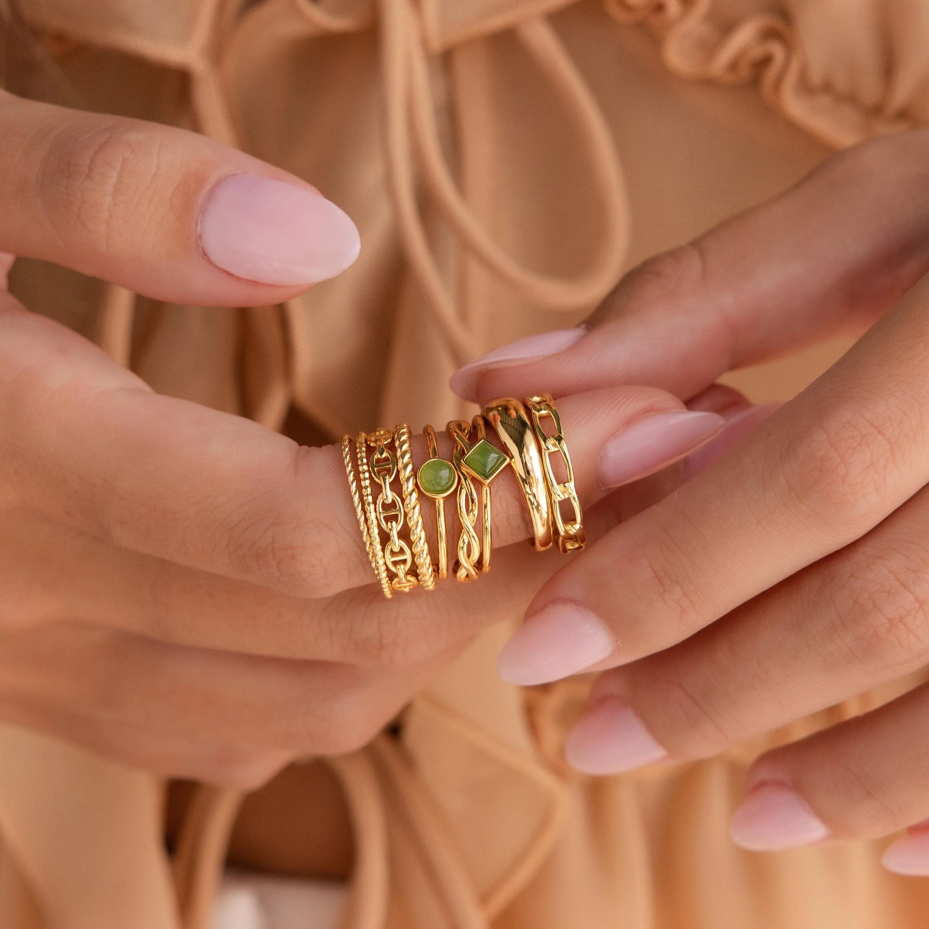 Dainty Jade Ring Set - Image 6