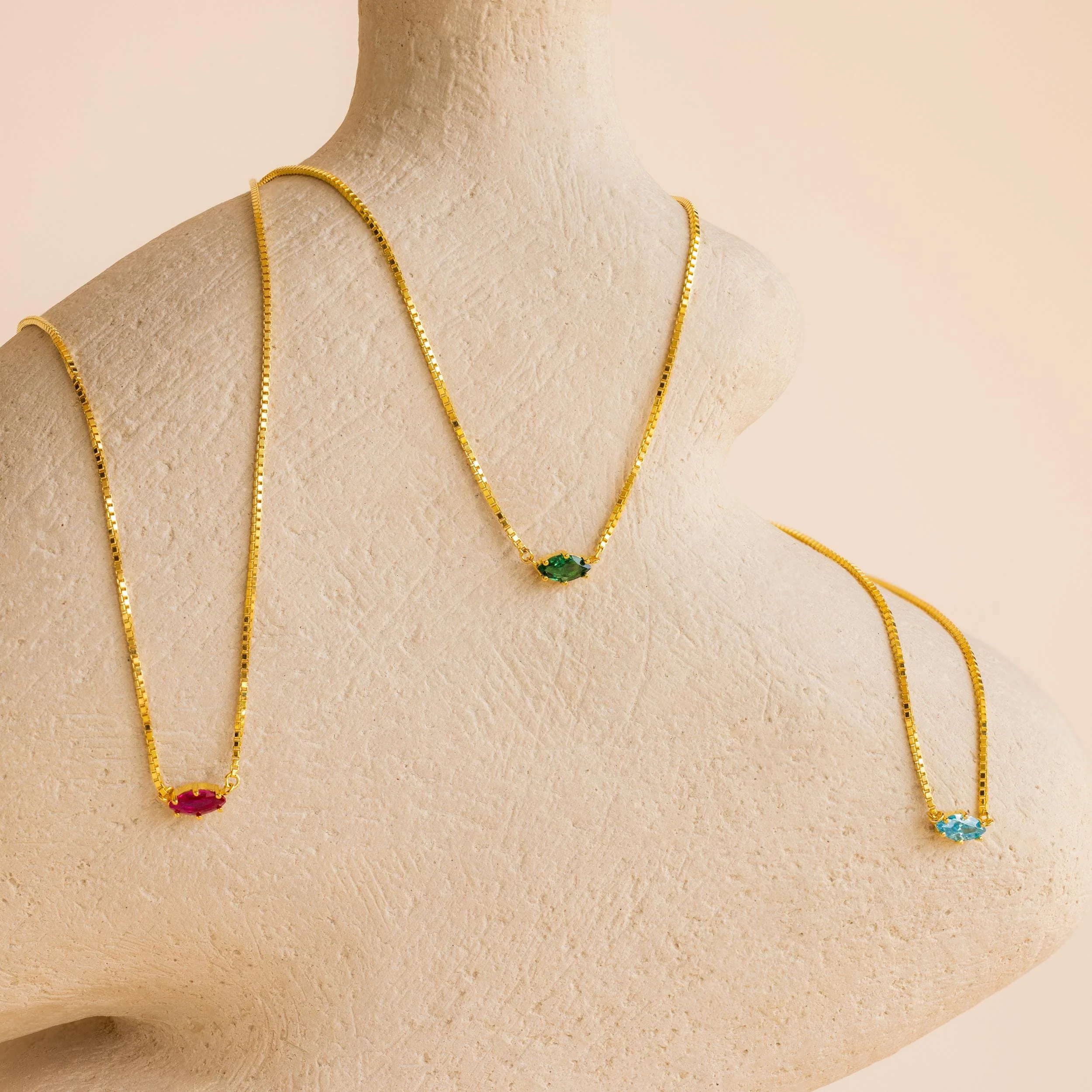 Dainty Marquise Birthstone Necklace - Image 4